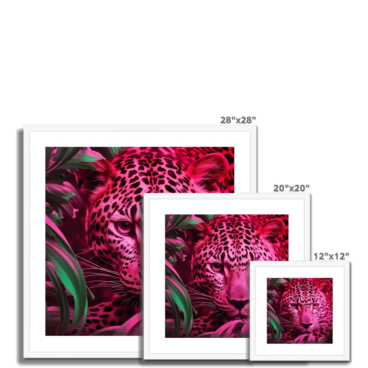 Pink leopard print canvas wall art