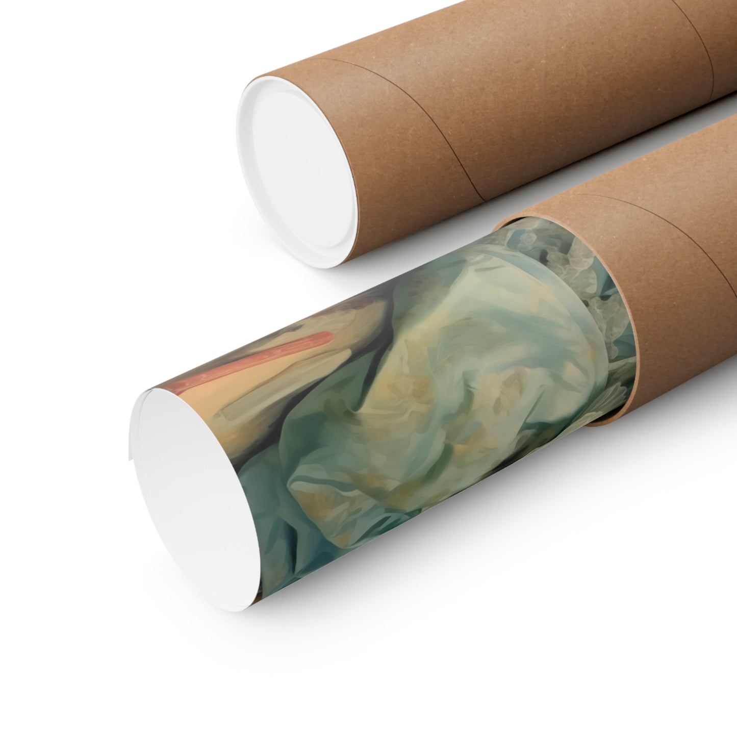 Two rolls of toilet paper with a picture of a woman