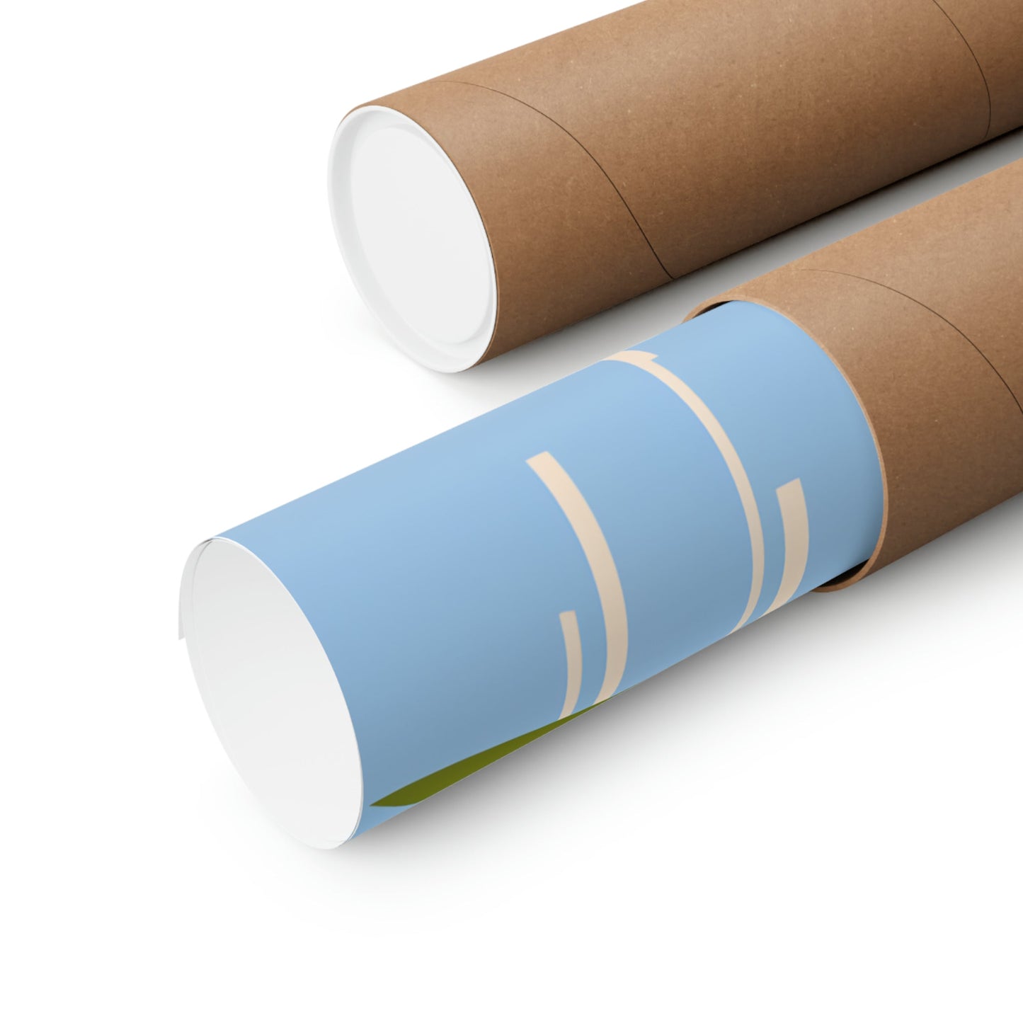 Two rolls of toilet paper on a white background