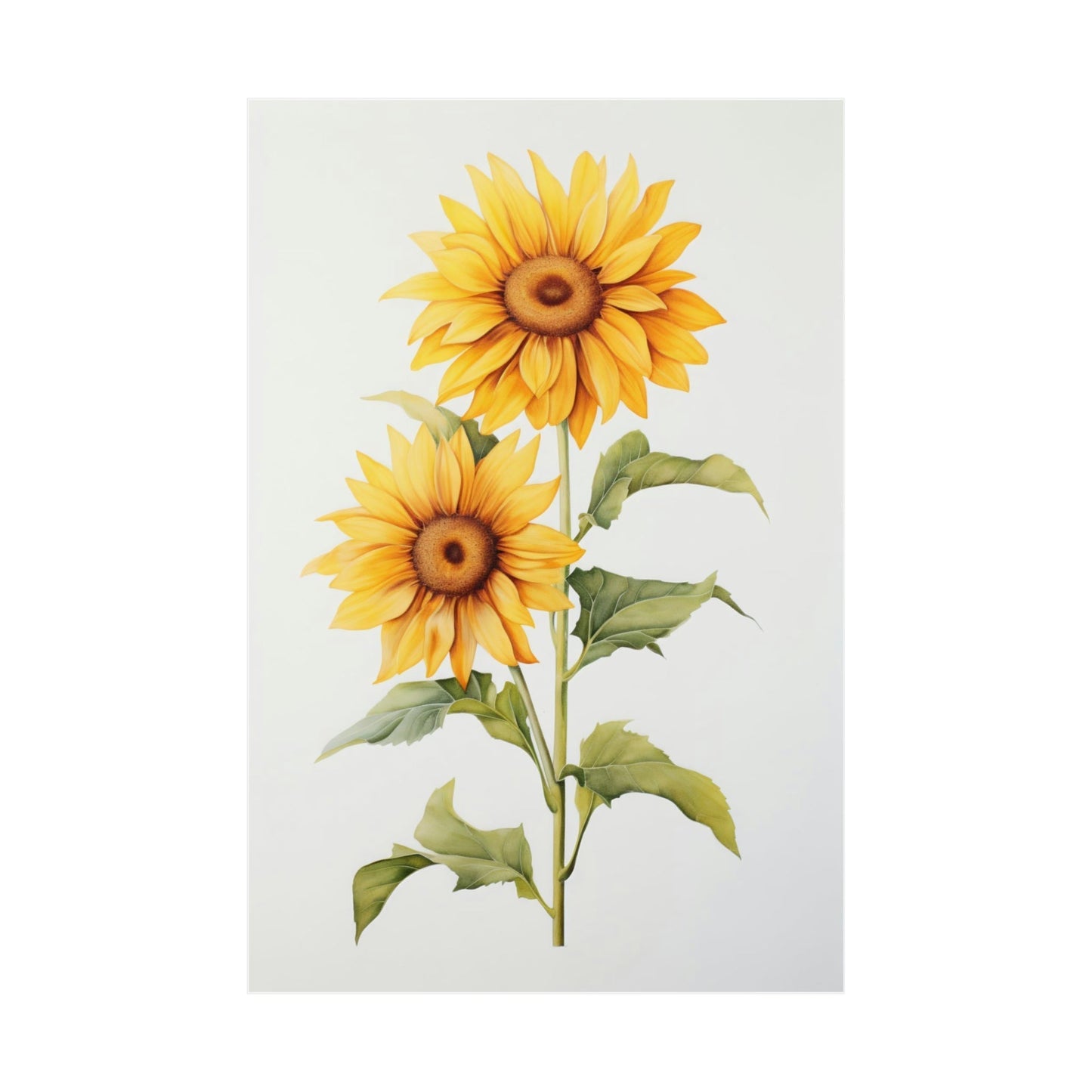 A sunflower with leaves and leaves