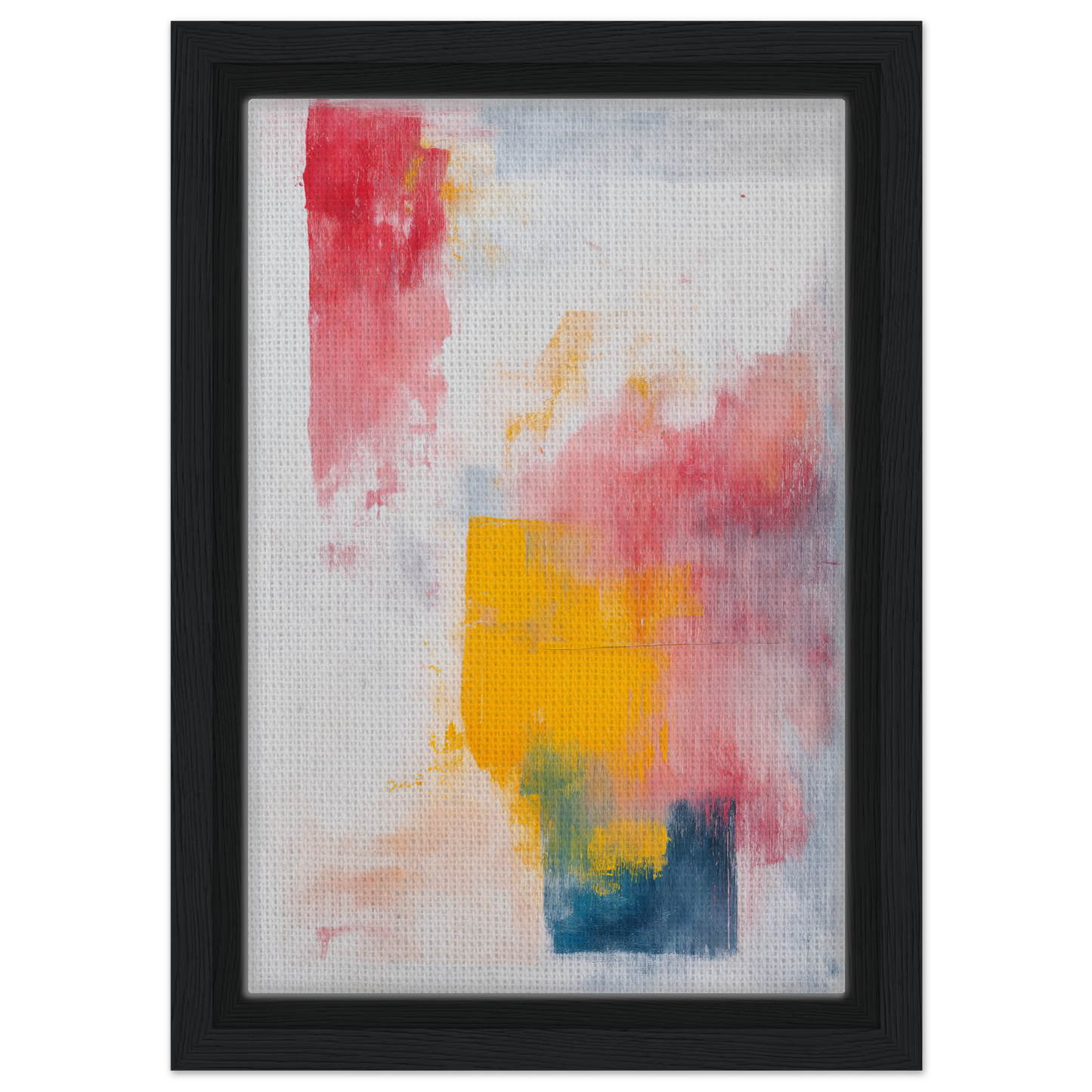 Abstract painting ’Rapture Between Hues’ with vibrant colors, framed canvas print