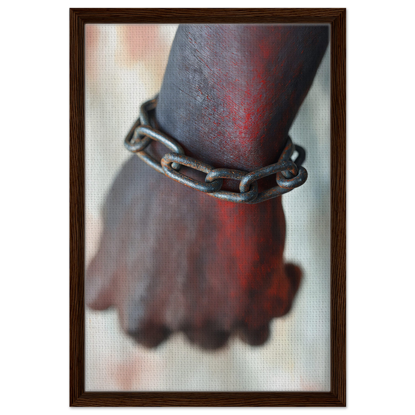 Metal chain bracelet on dark-skinned wrist, showcasing Rustbound Reverie design