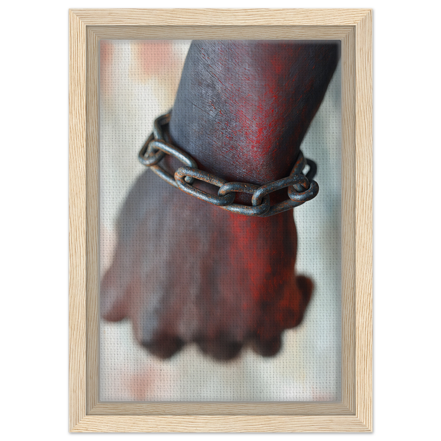 Chain bracelet on a dark-skinned wrist, featuring Rustbound Reverie design elements
