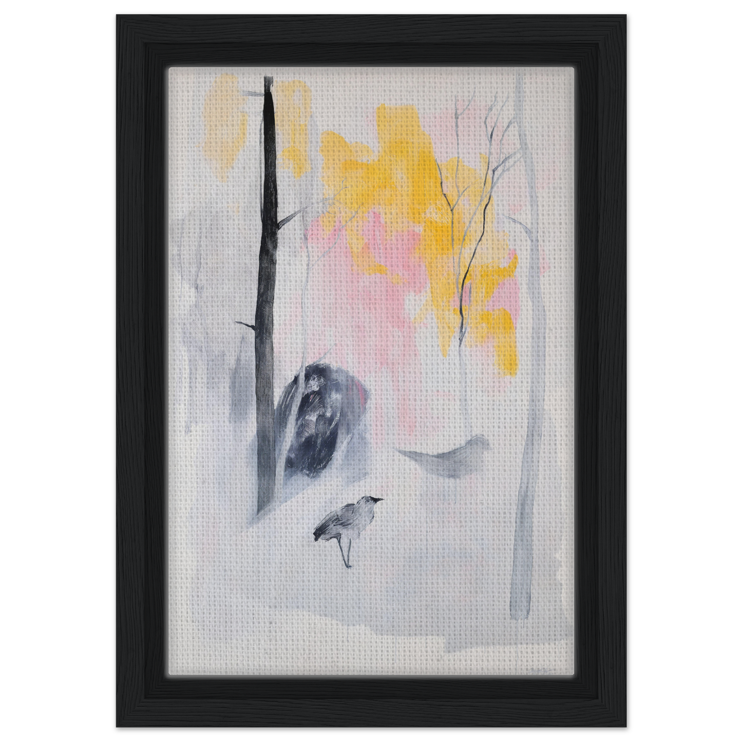 Abstract painting in soft pastels framed, ideal for Serene Dream Forest room decor