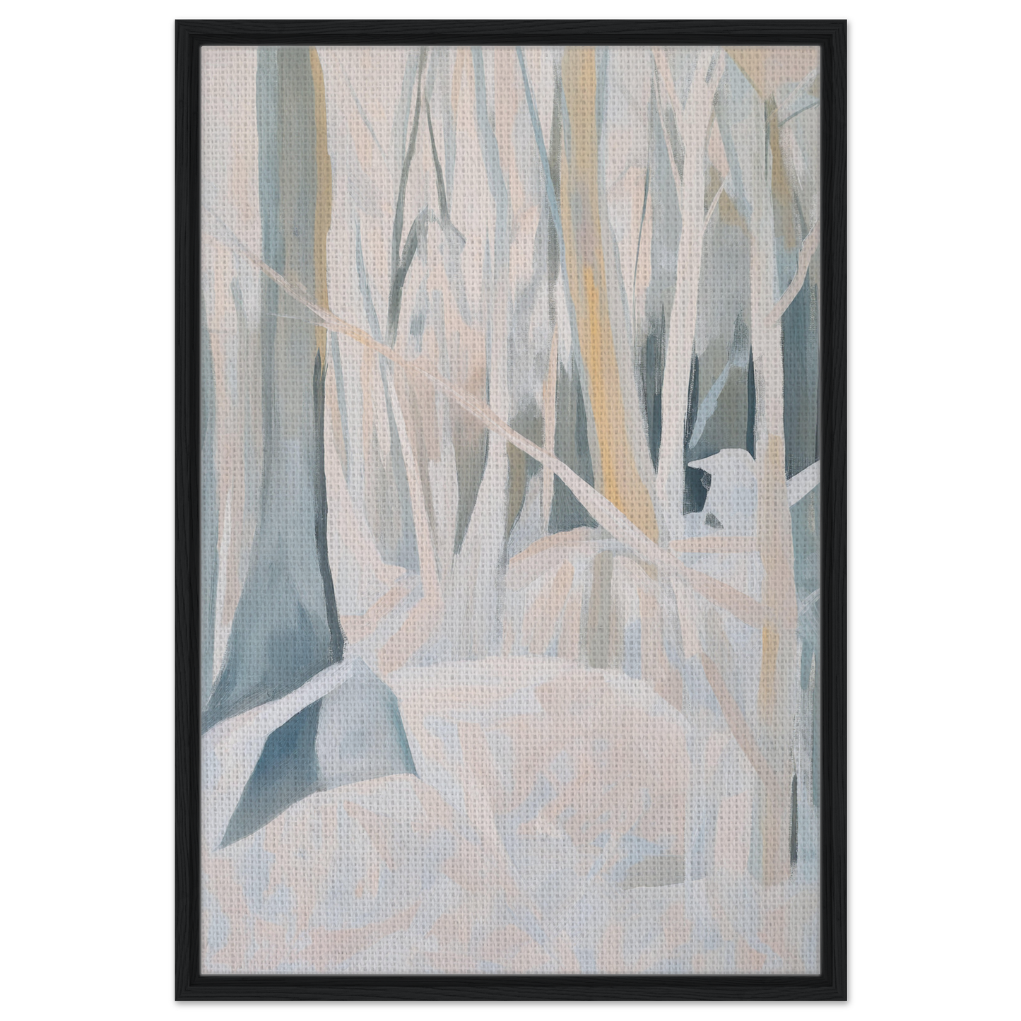 Abstract painting of ethereal tree forms, complementing Snowed Forest Dreams canvas