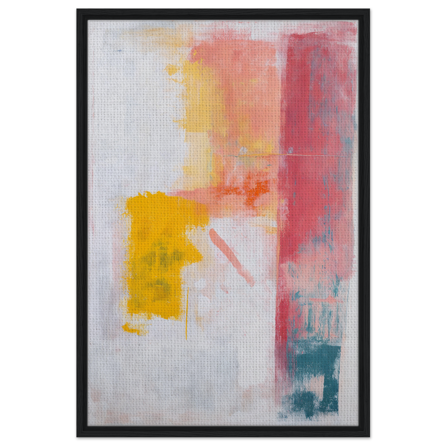 Abstract painting in soft pastel colors for Subconscious Symphony Hue framed canvas art