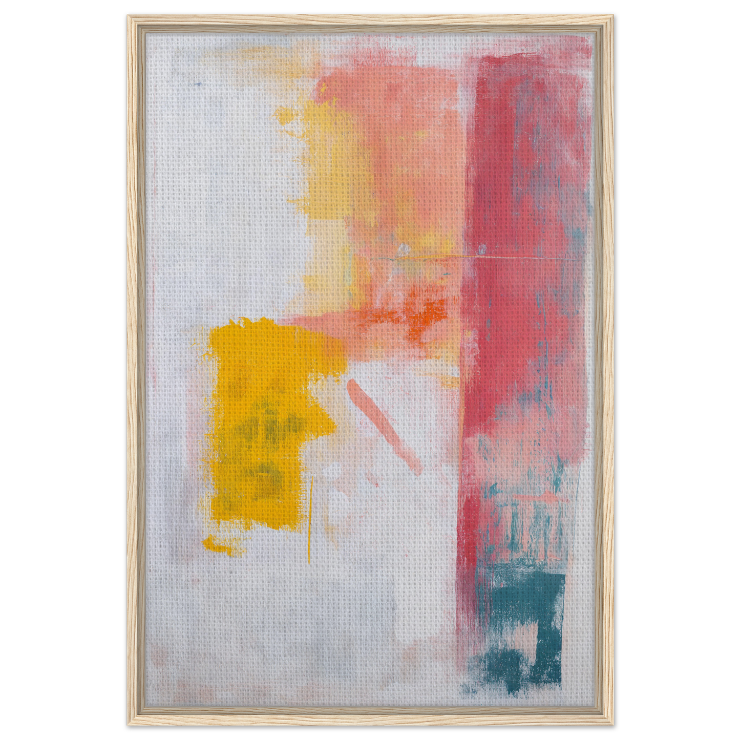 Abstract painting in soft pastel colors for Subconscious Symphony Hue framed canvas print