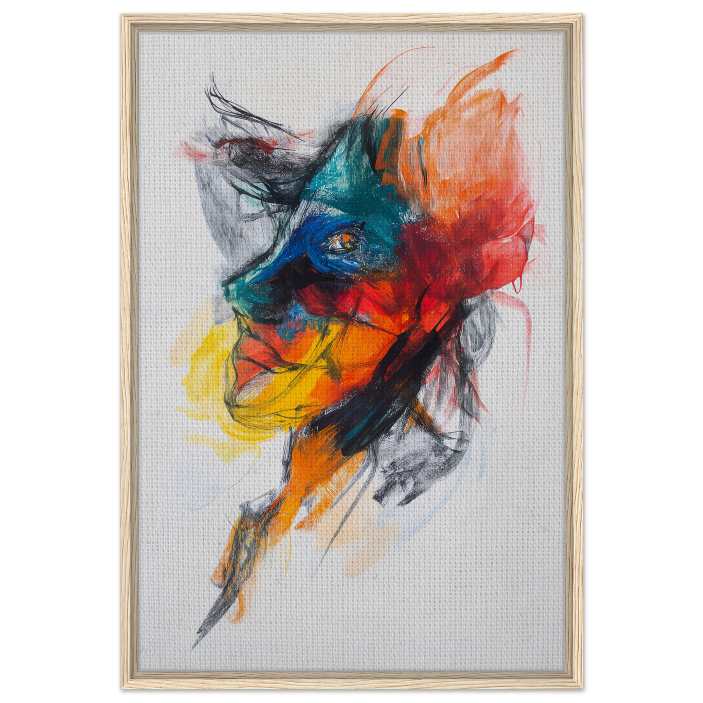 Vibrant abstract portrait of colorful brushstrokes for Swirling Color Symphony room decor