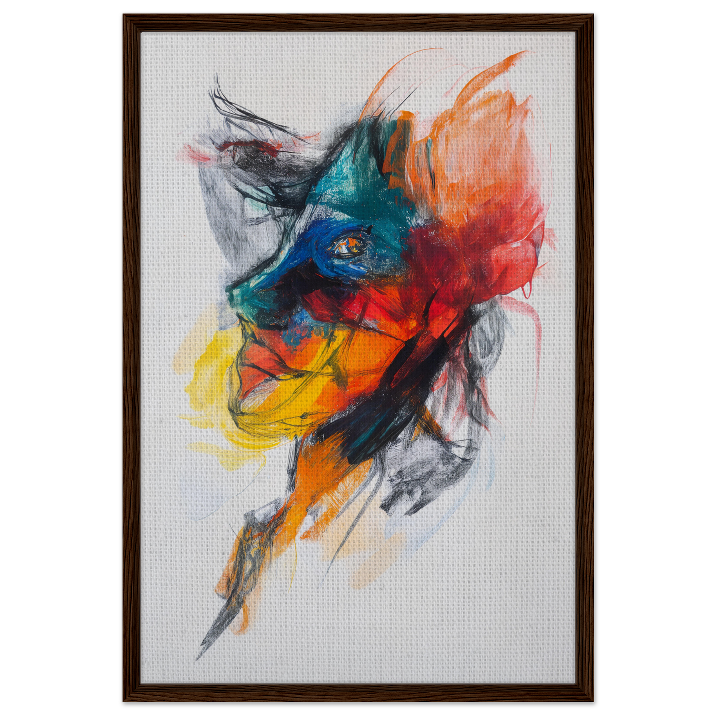 Vibrant abstract portrait of Swirling Color Symphony perfect for room decor and art lovers