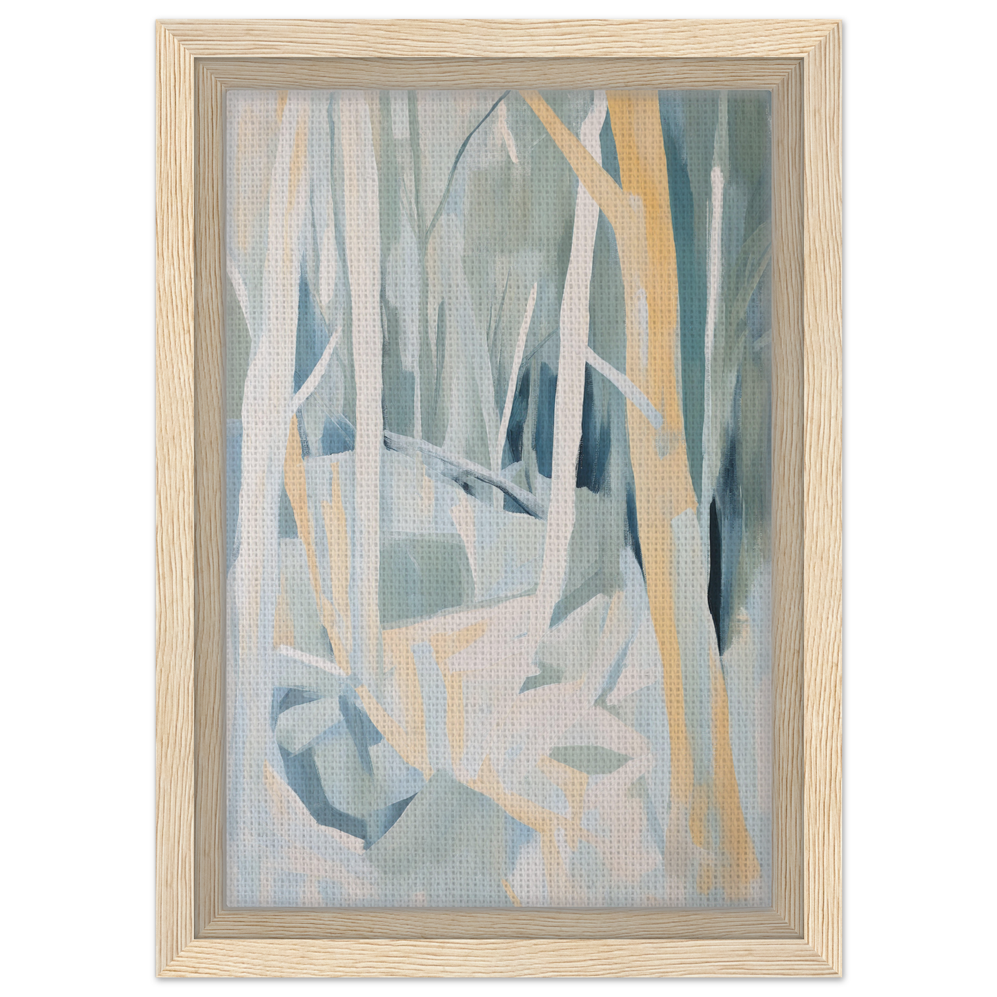 Abstract painting in soft blues and grays for Sylvan Blues Embrace room decor