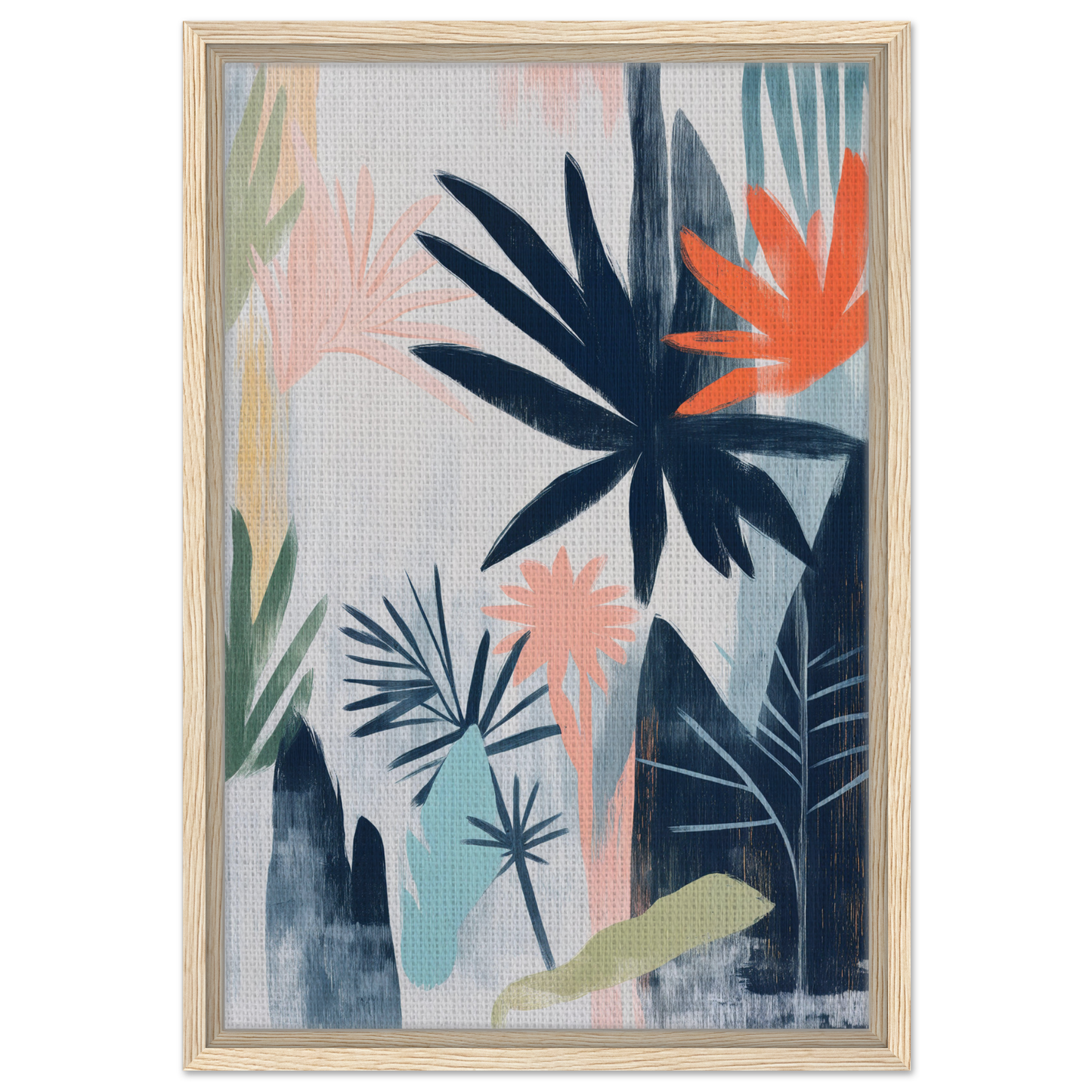 Abstract painting of tropical foliage in colors for Terra Kaleidoscope Wild room decor