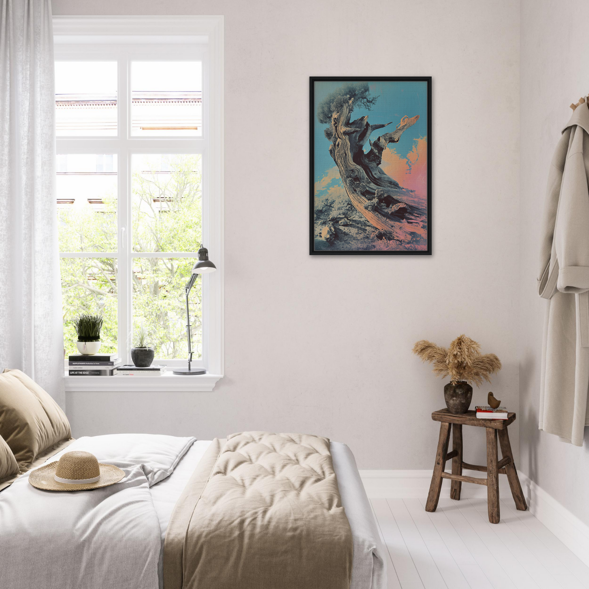 Bedroom featuring Twisted Whisper artwork, perfect for stylish room decor on Shopify Planet