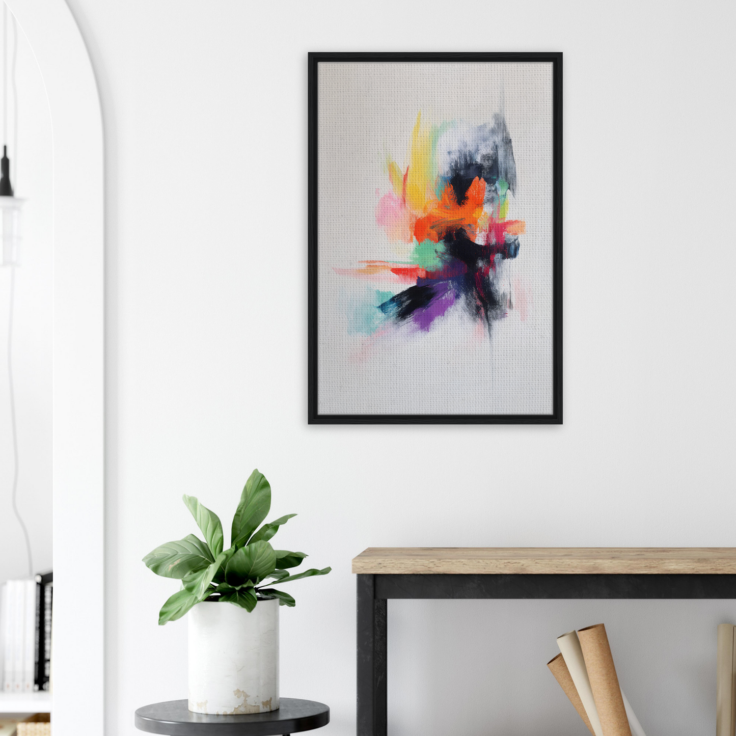 Abstract watercolor art showcasing vibrant splashes, perfect for room decor with Vibrancy’s Psychedelic Dance