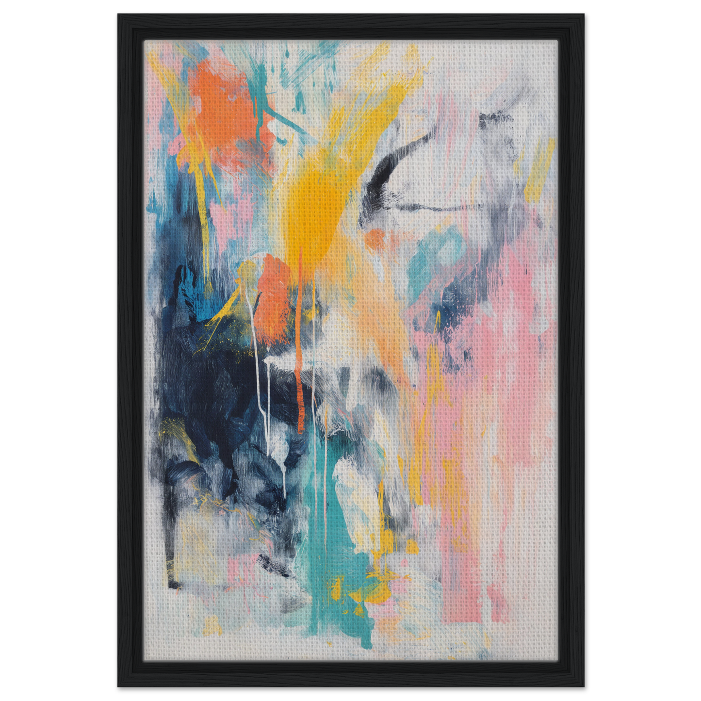 Abstract painting portraying vibrant color symphony for stylish room decor by Fashion Oracle™