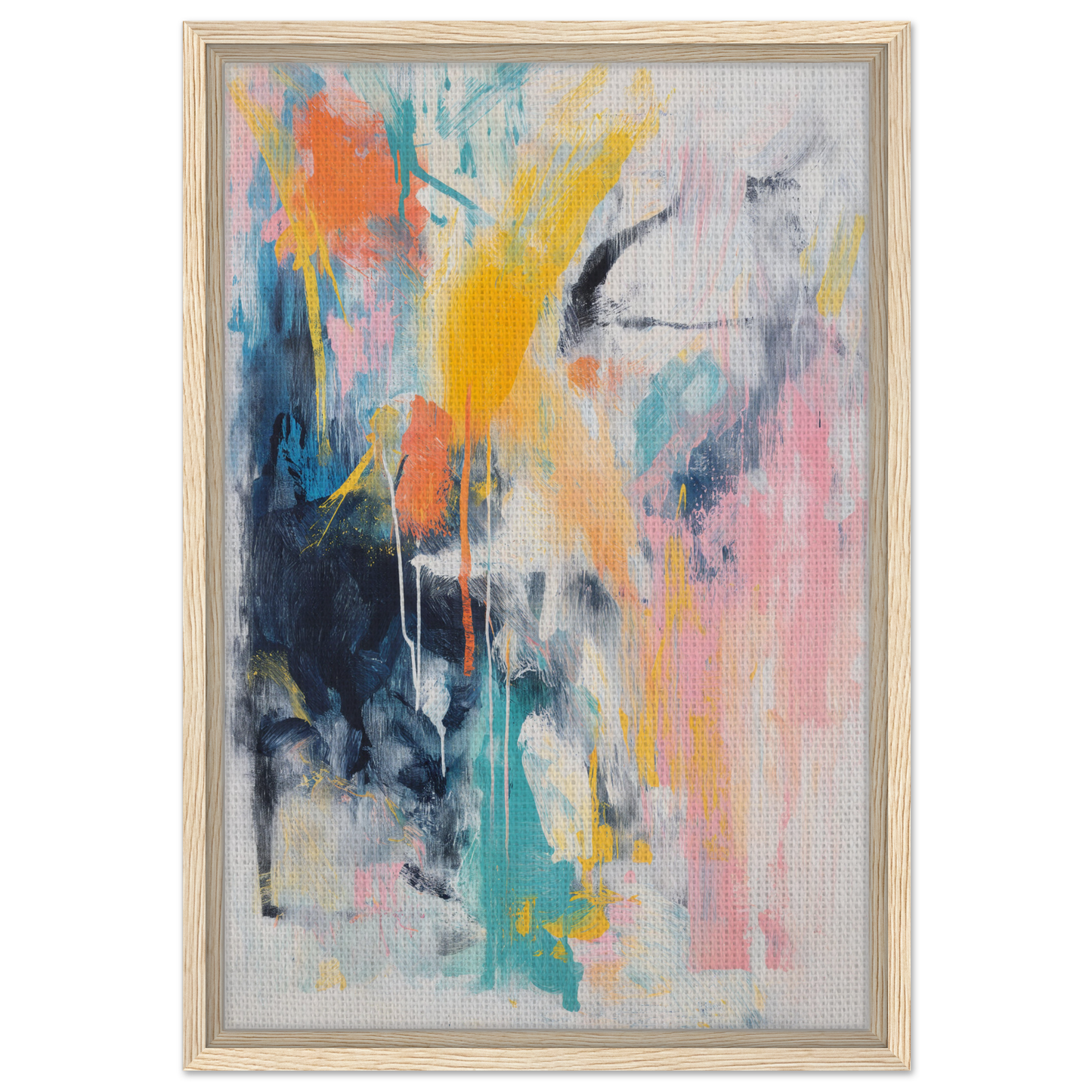Abstract painting featuring bold and pastel hues for Vibrant Color Symphony room decor