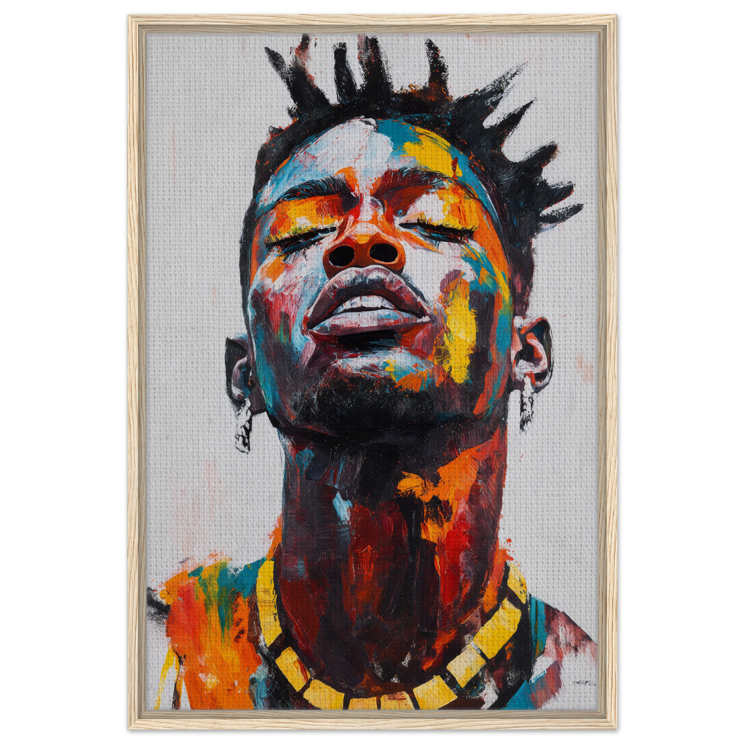 Vibrant Sentient Reverie portrait of a person with spiked hair for unique room decor