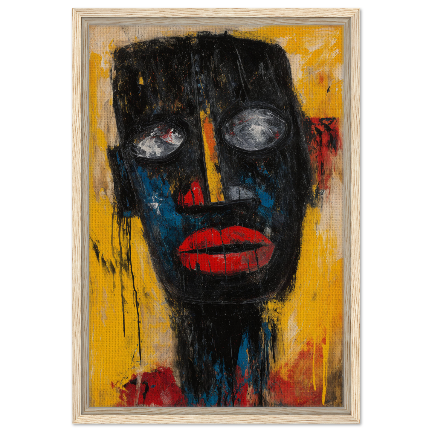 Abstract portrait with dark face and red lips, part of Vivid Revelations Dreaming collection