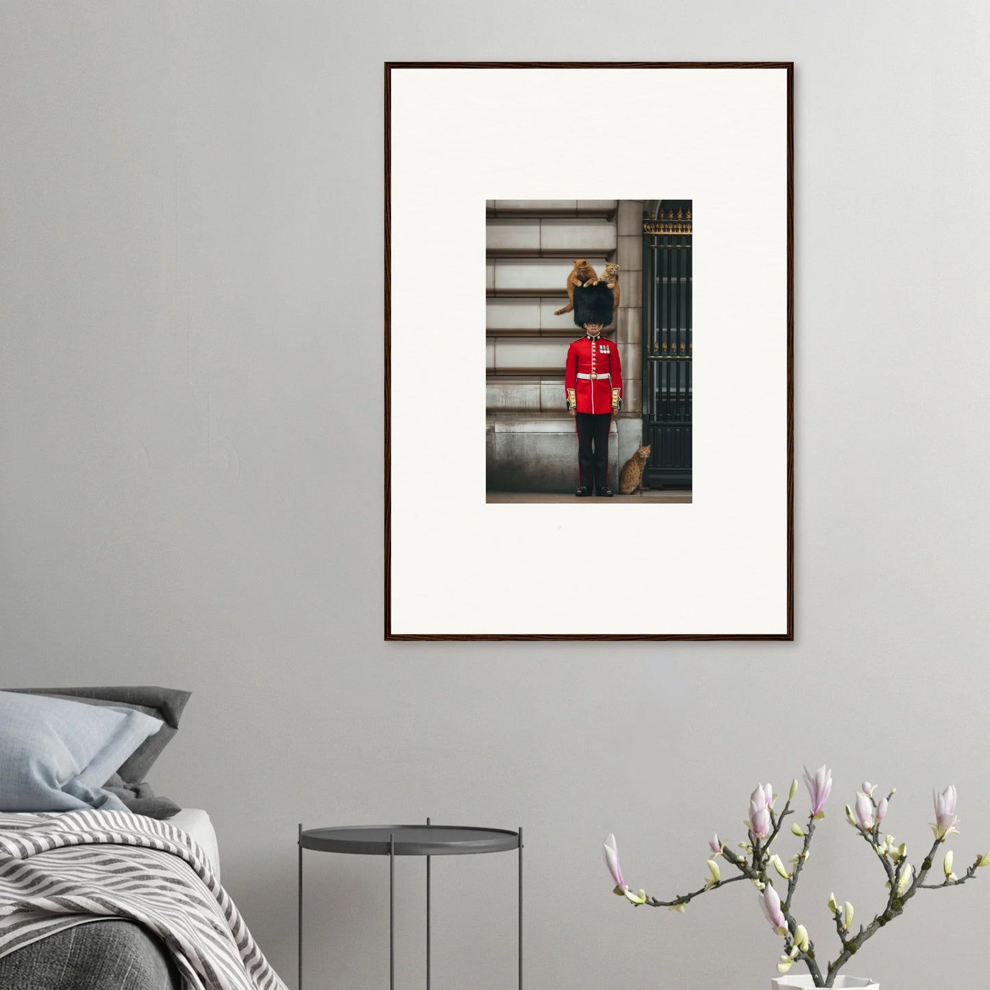 Framed photograph of a Queen’s Guard in stylish art for Sensational Sentinels’ Playground