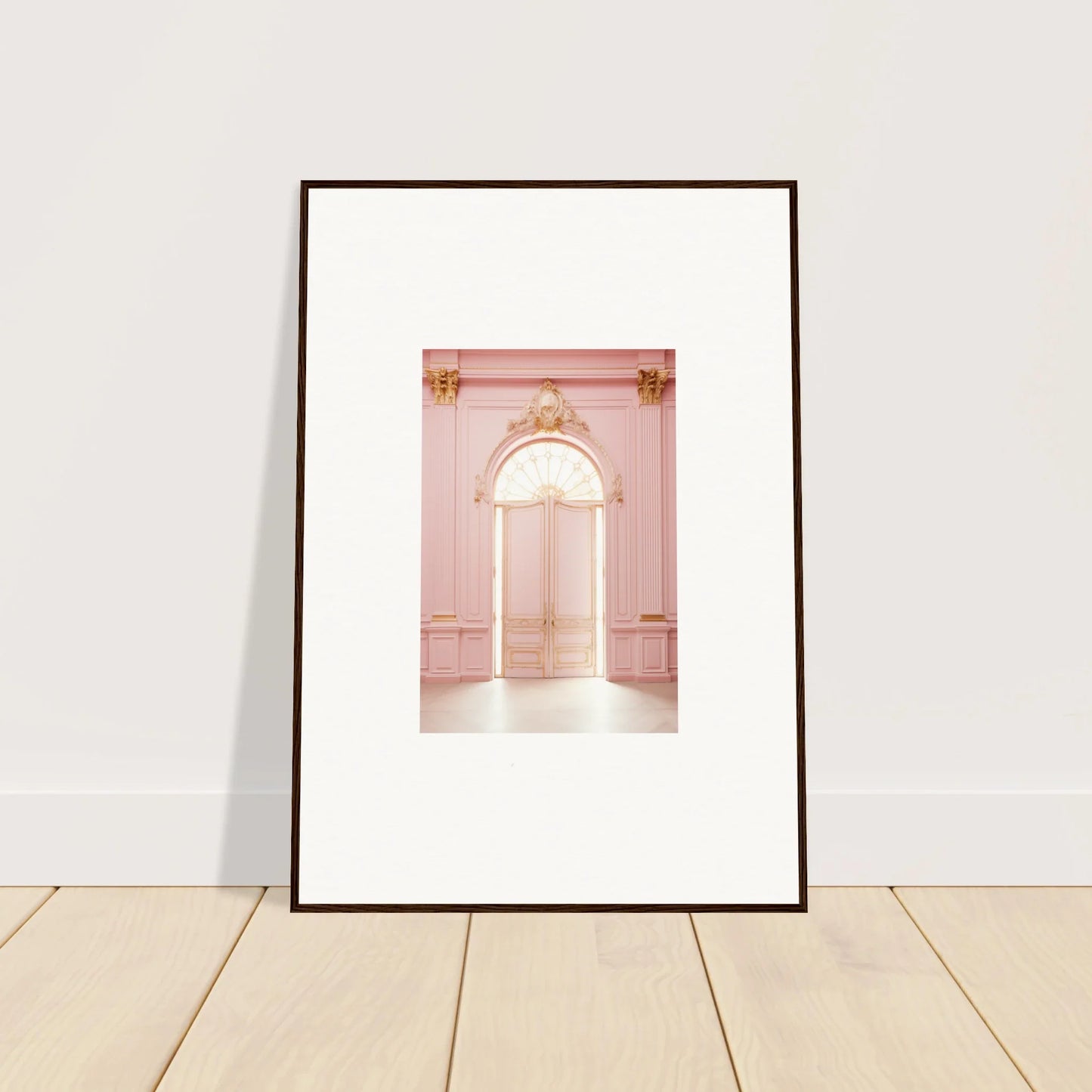 Framed wall art of a pink archway in Luminous Dreams Portal special edition art