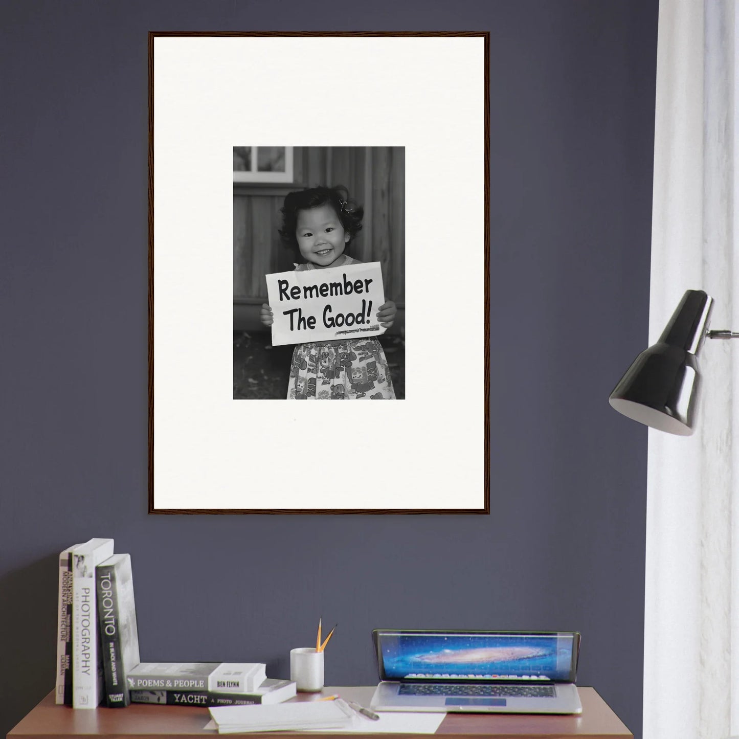 Framed wall art from Essence Savor Whispers featuring a sign that says Remember The Good