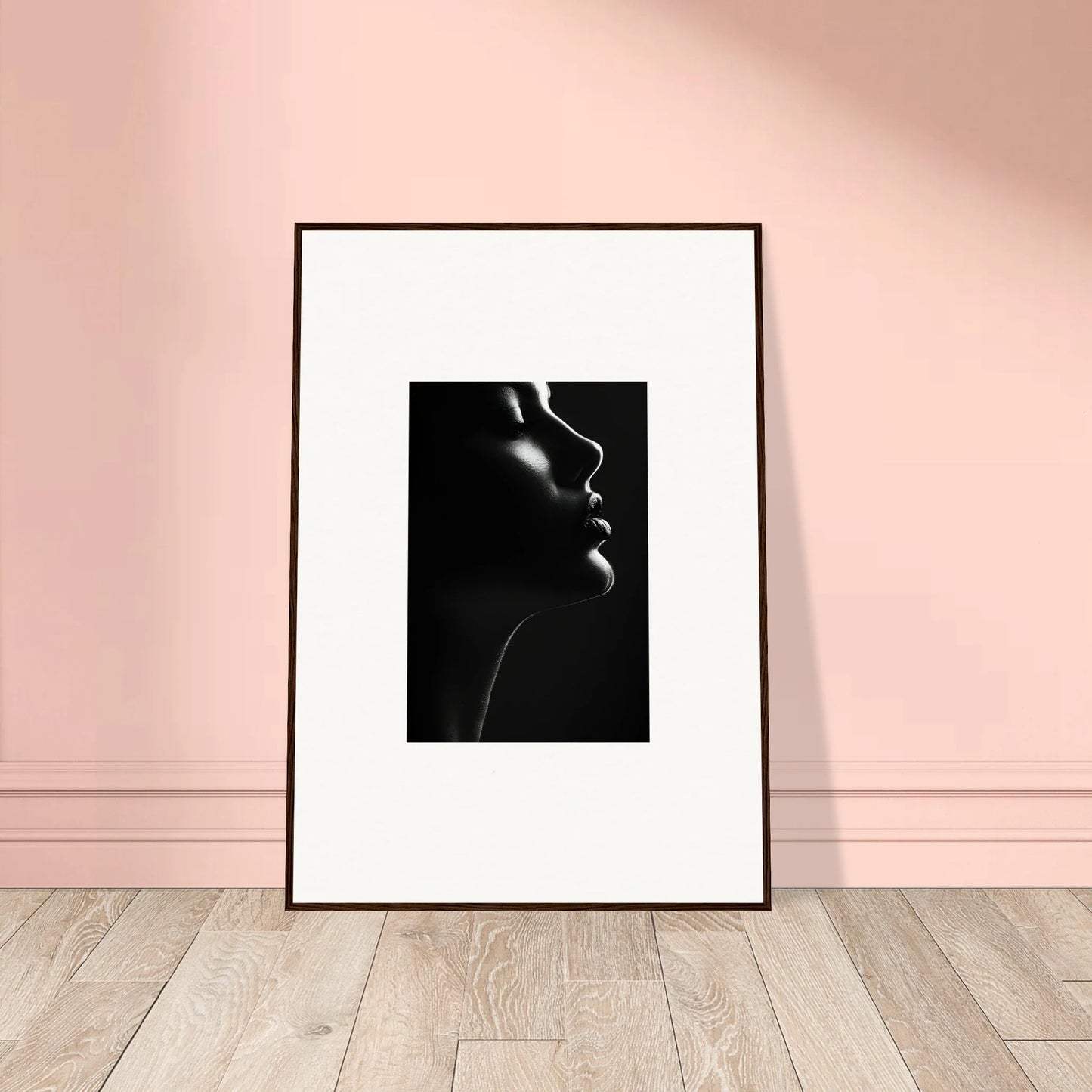 Framed black and white profile silhouette from Yin Space Reverie special edition art™