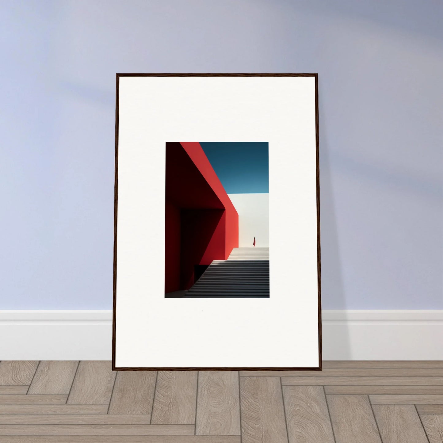 Framed wall art of red architectural walls and blue sky for Mesa Quizzes Cascades