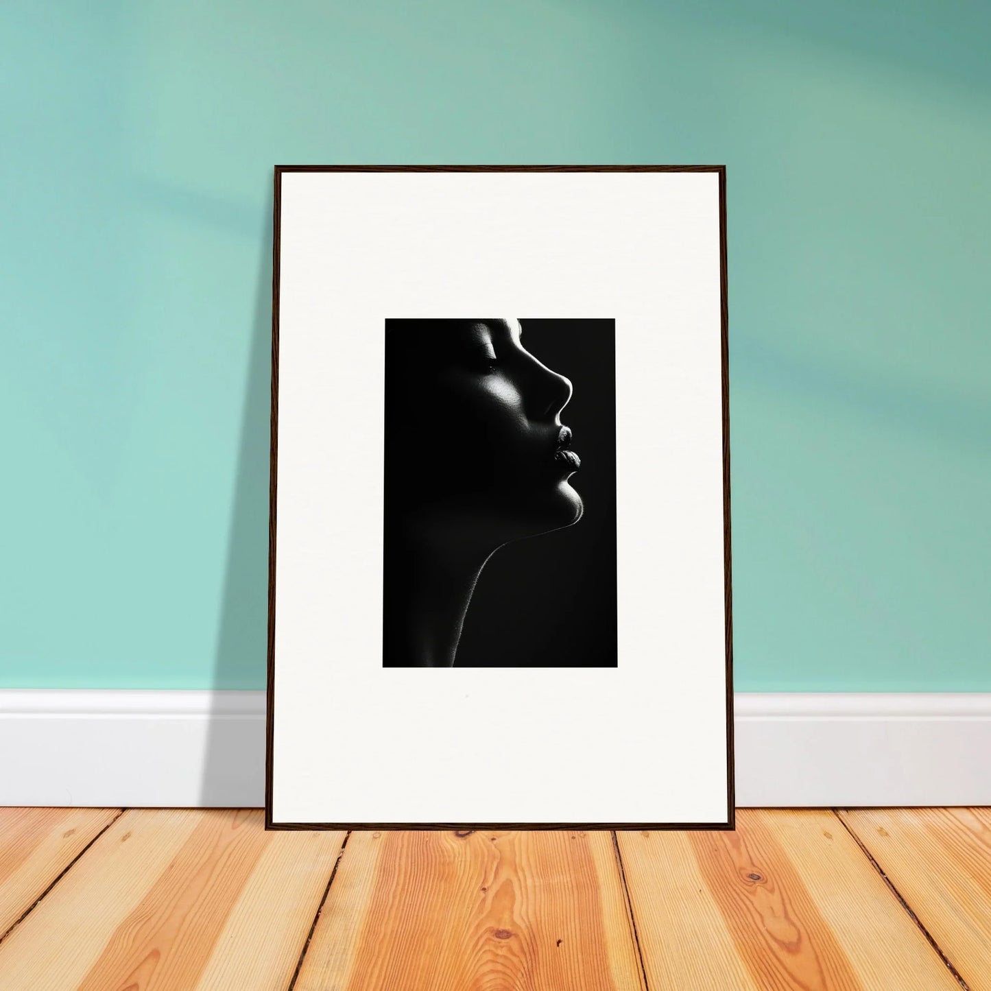 Framed black and white profile portrait from Yin Space Reverie special edition art™
