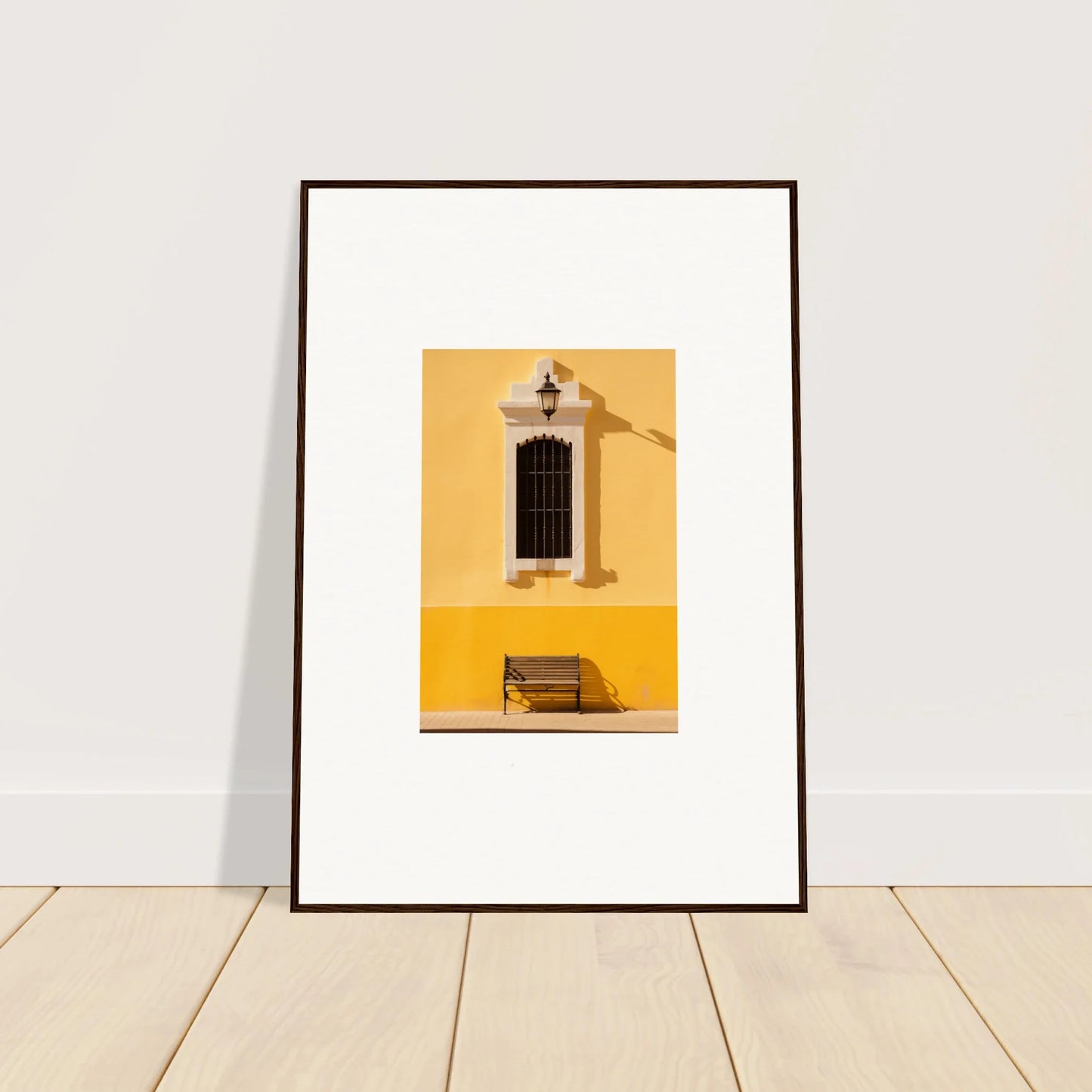 Yellow wall art with a window and bench from Six-light Cult Optionsky premium collection