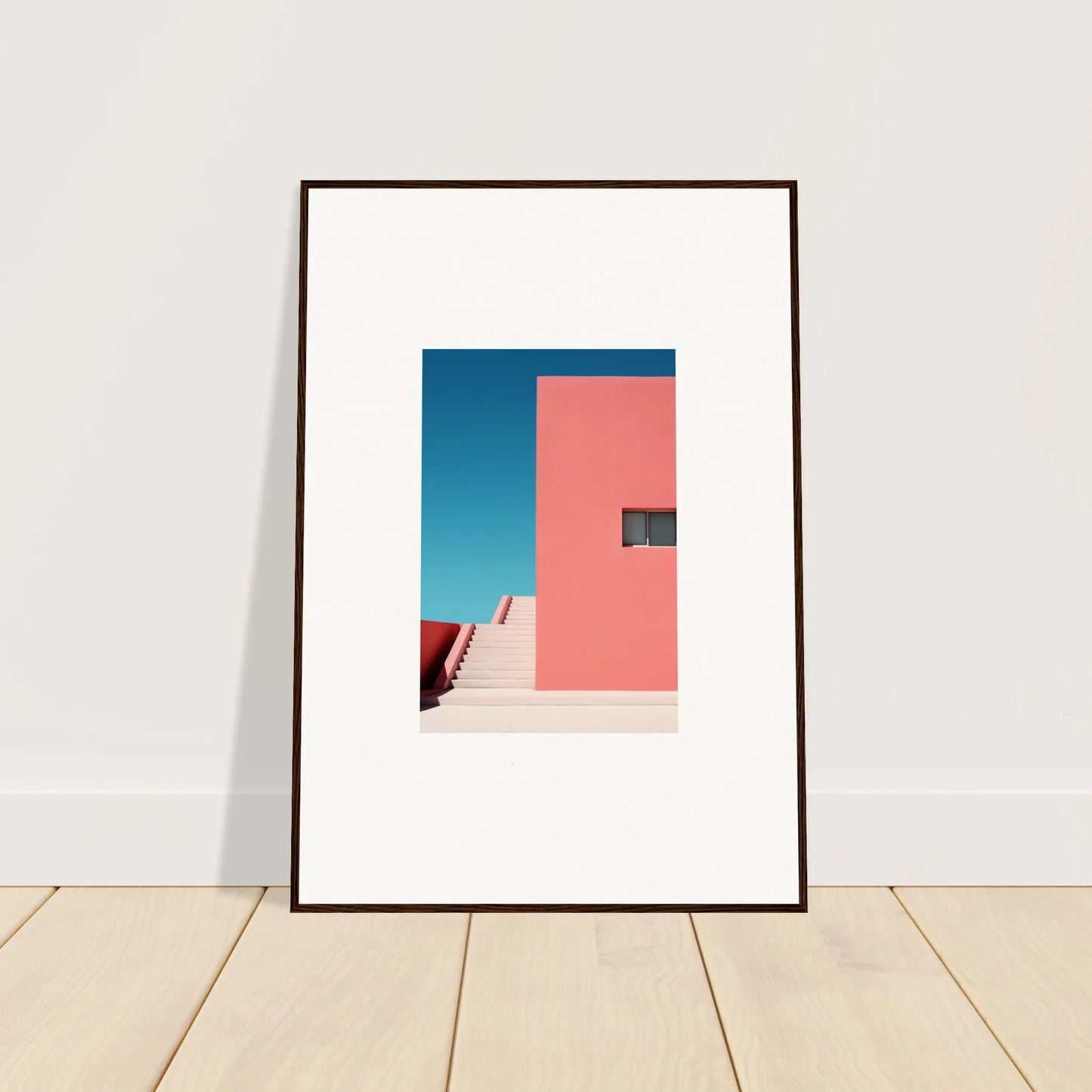Framed wall art of a pink wall and blue sky in Cerulean Dream Ickles special edition