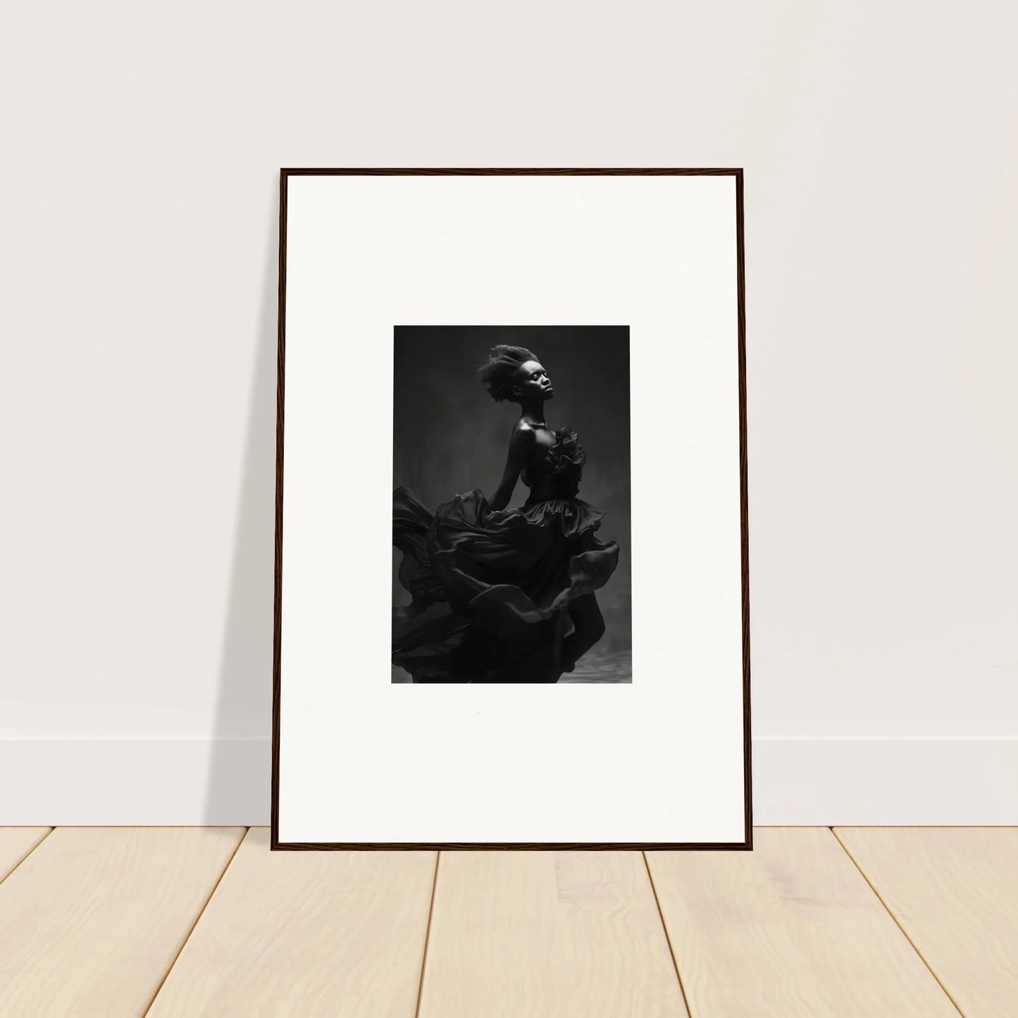 Framed black and white photo in a white border for Veiled Nigretto Whispers