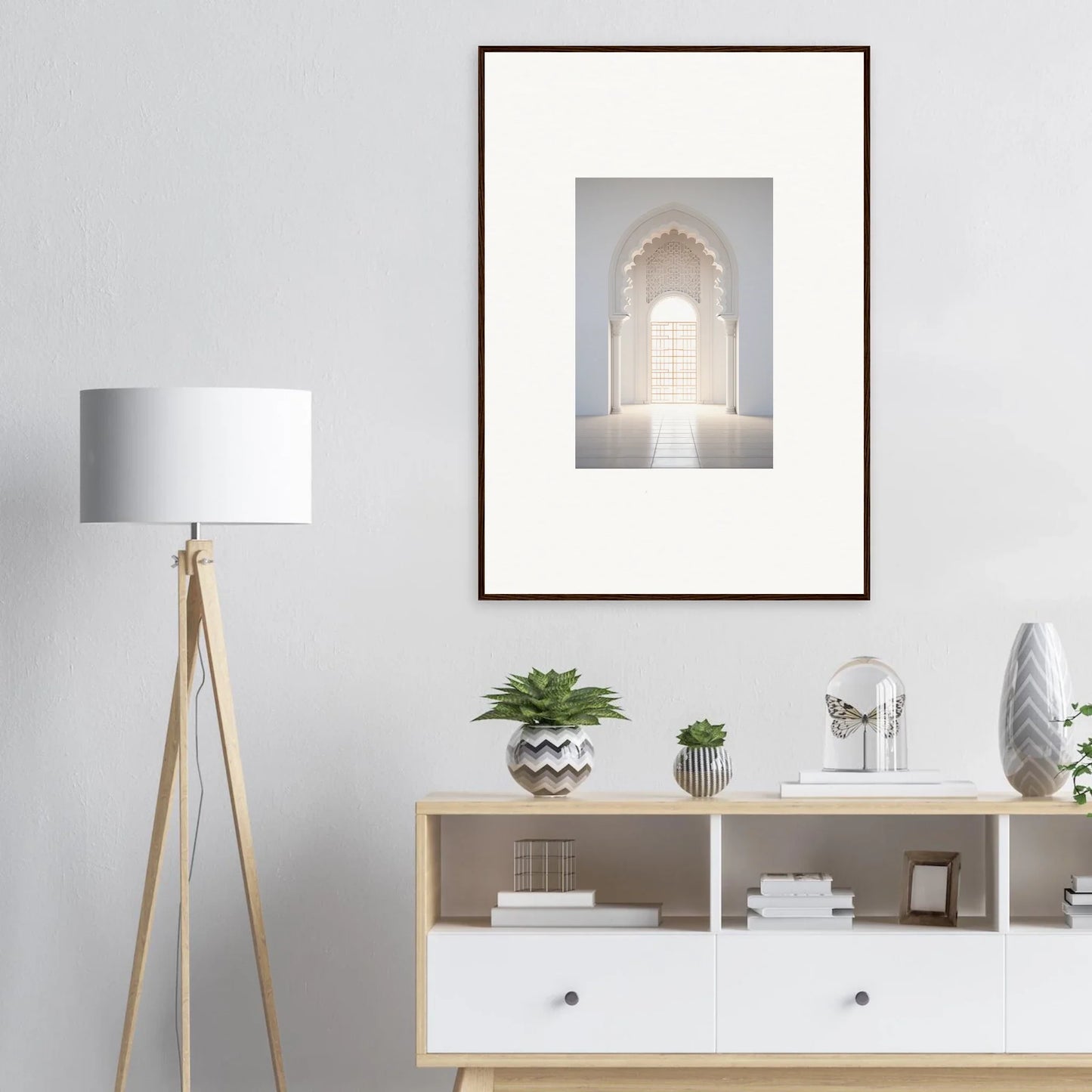 Framed art of a bright archway and sunlight from the Threshold Dreamscapes Portal