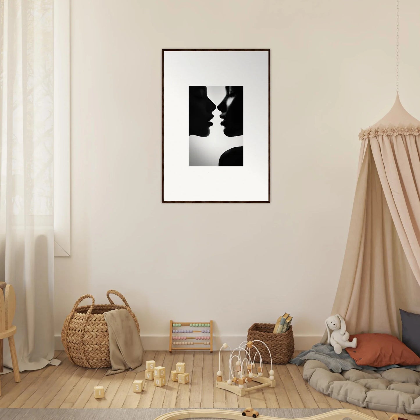 Black and white silhouette in Sables Dance special edition art™ framed wall print