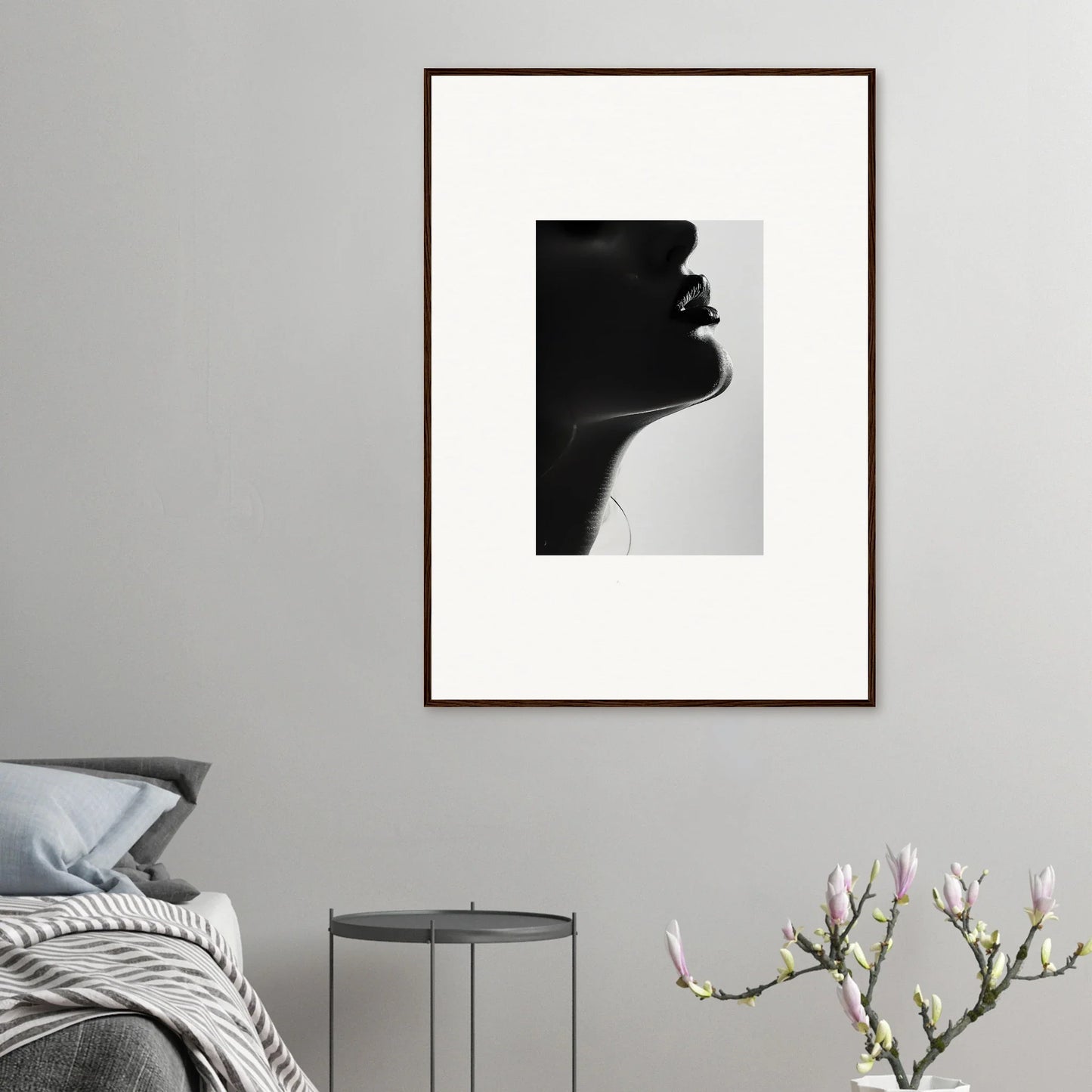 Black and white profile silhouette in a wooden frame from Ethereal Odyssey Sonata