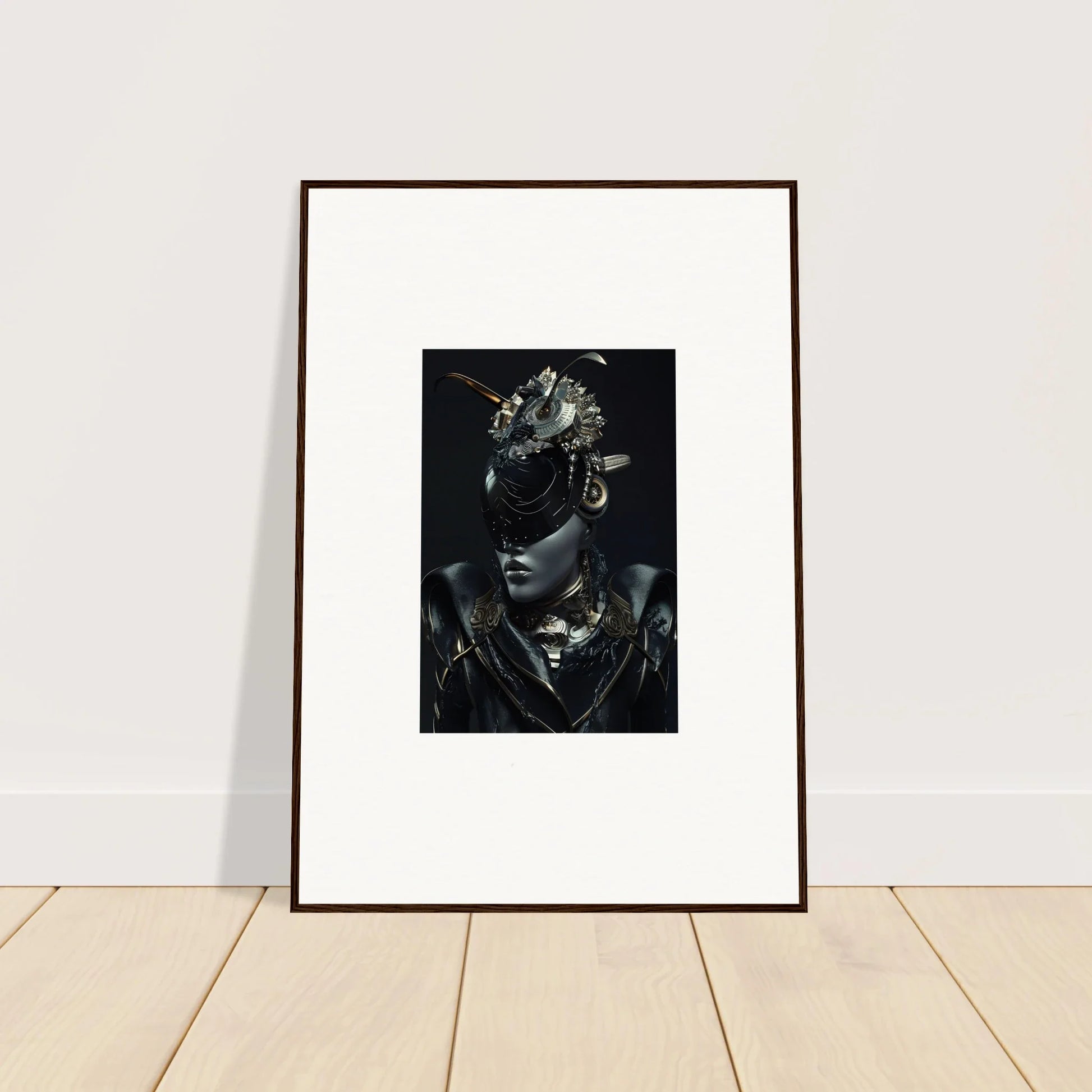Stunning black-and-white portrait for room decoration in Queenbotorama canvas print wall art