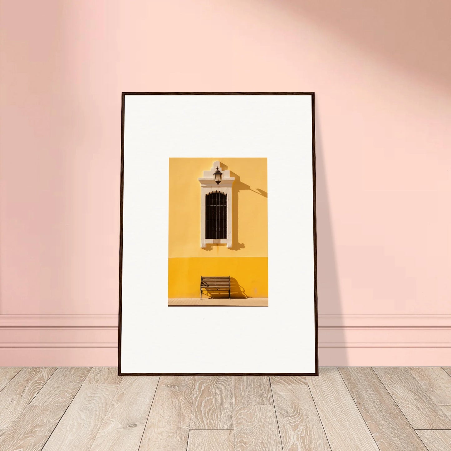 Framed photograph of a yellow wall and window for Six-light Cult Optionsky art