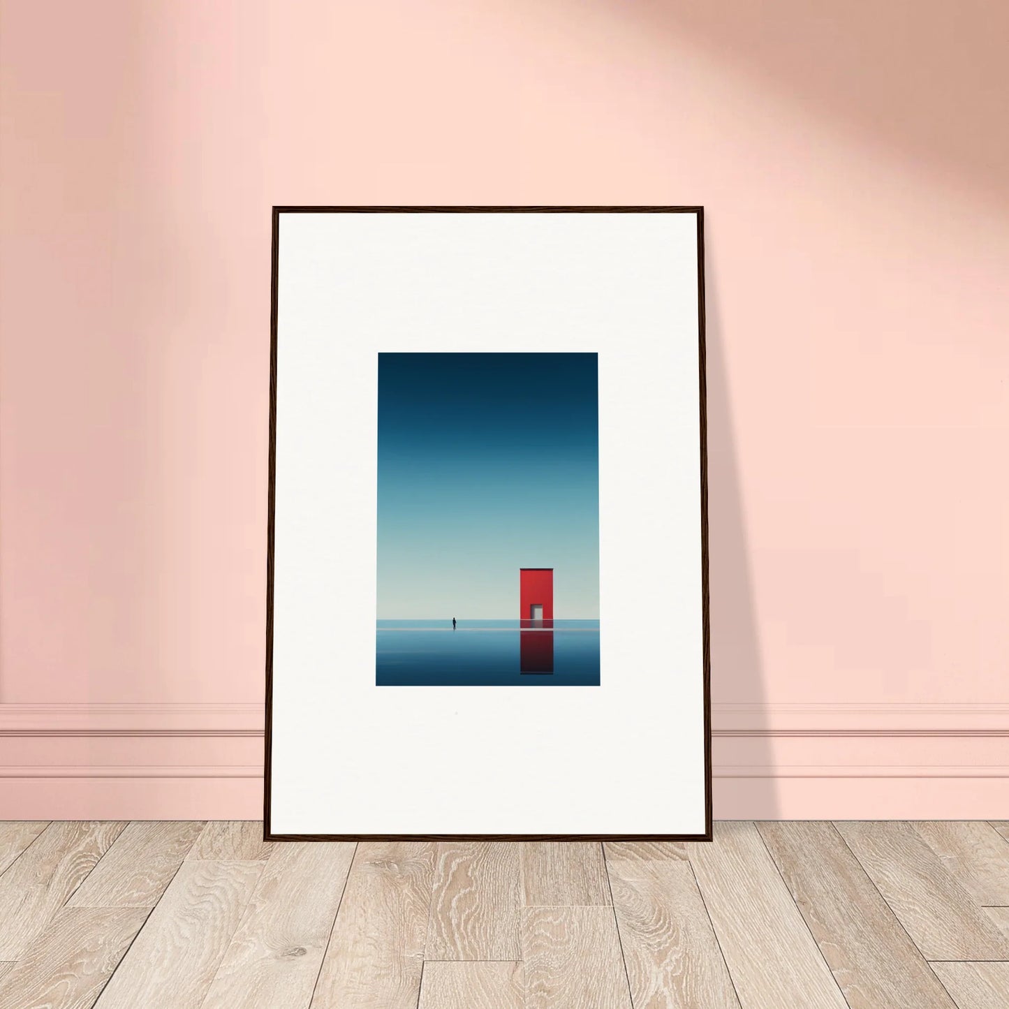 Framed minimalist art print of a red door and blue sky for Open Horizon special edition art™