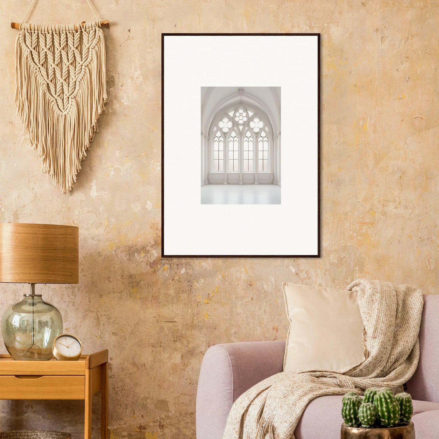 Framed wall art of Gothic church window in Ethereal Light Elegy special edition art™