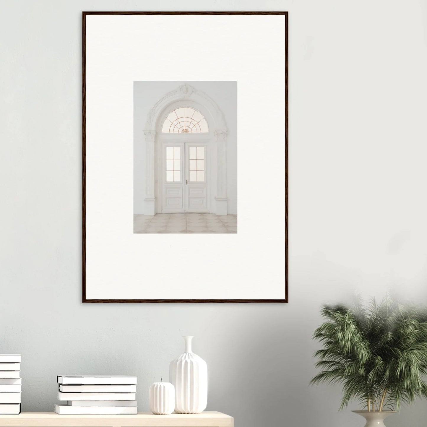 Framed wall art of an arched window in Portal Poise Unveiled special edition art™