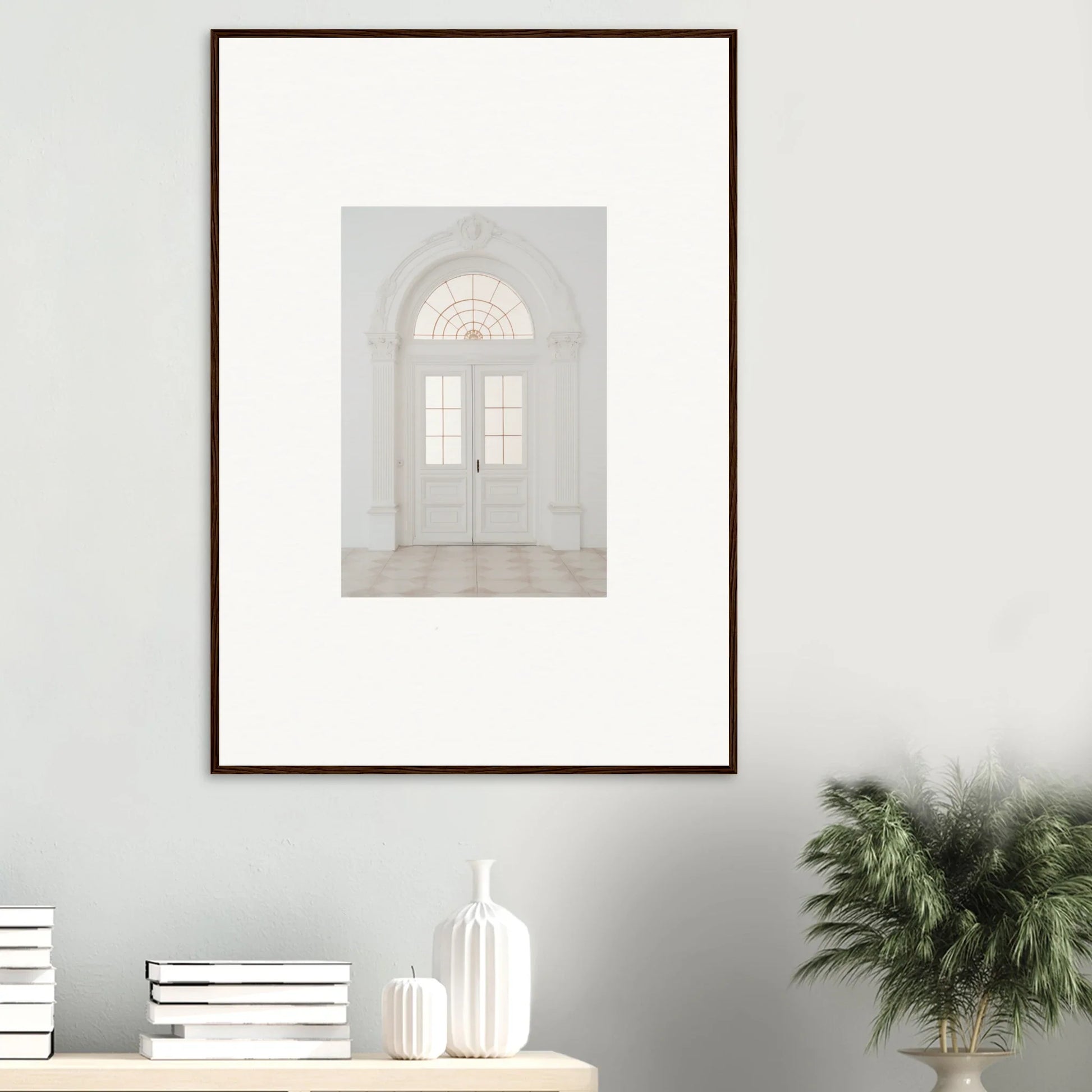 Framed wall art of an arched window in Portal Poise Unveiled special edition art™