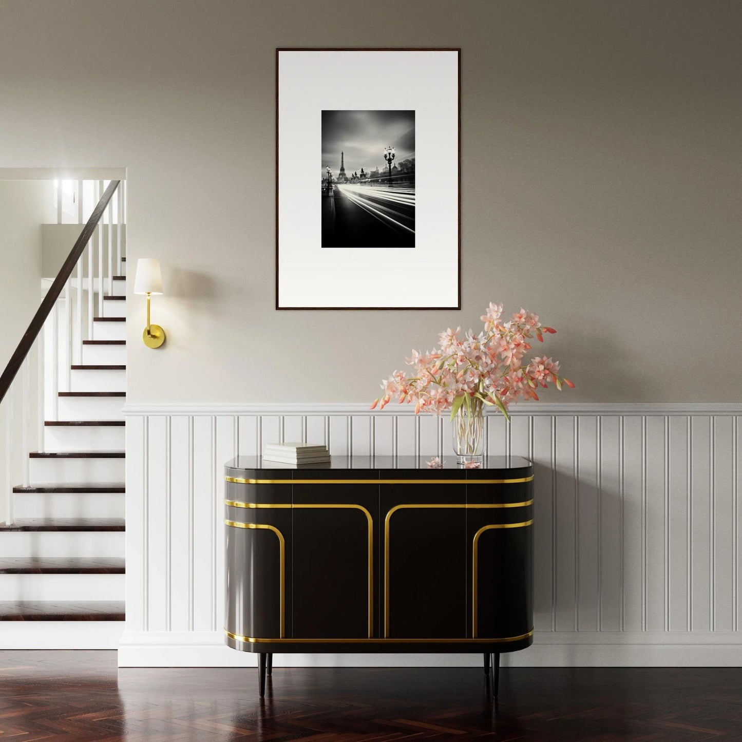Art Deco-style black cabinet with gold trim from the Velocity Of Memories special edition art™