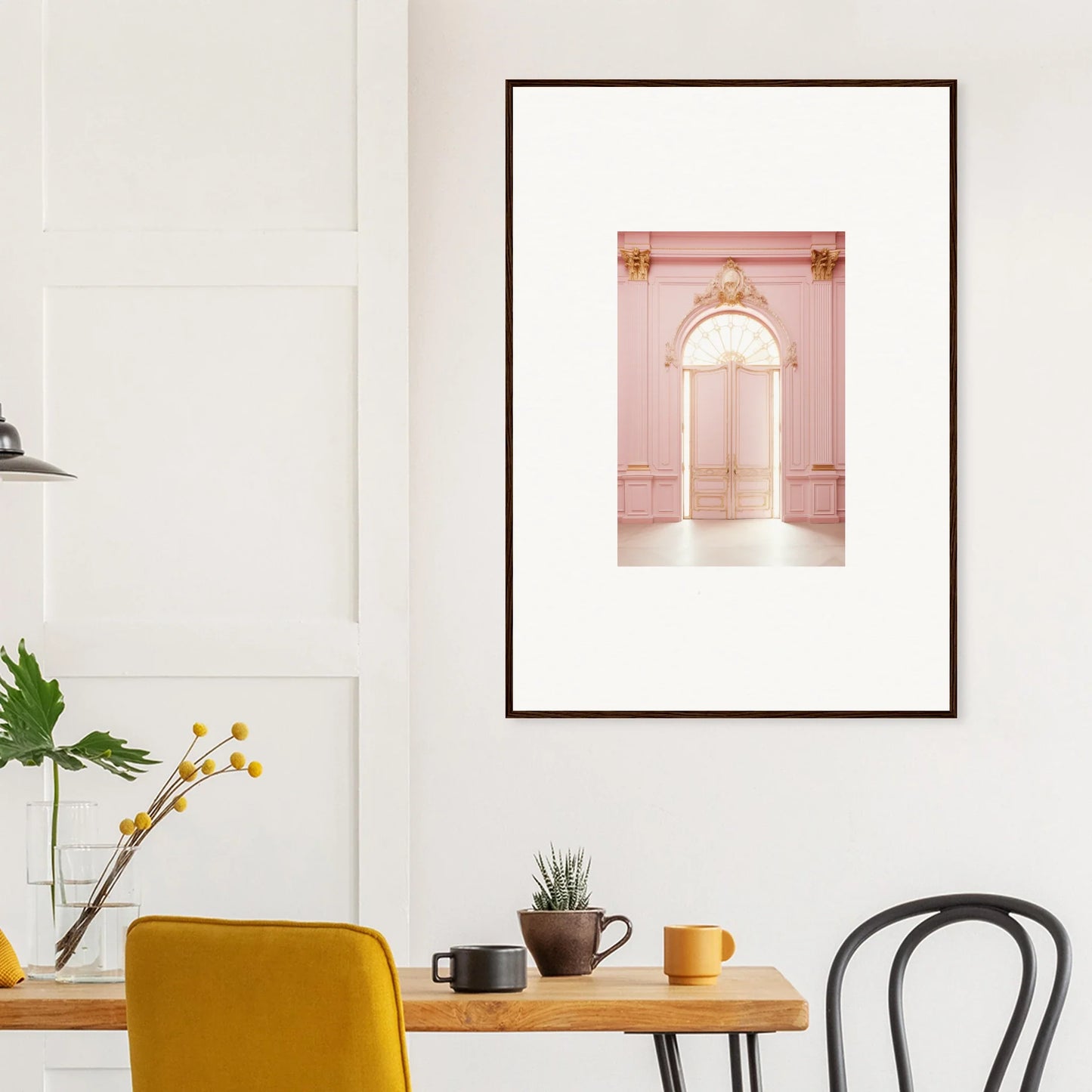 Framed wall art of a pink archway in Luminous Dreams Portal special edition art™
