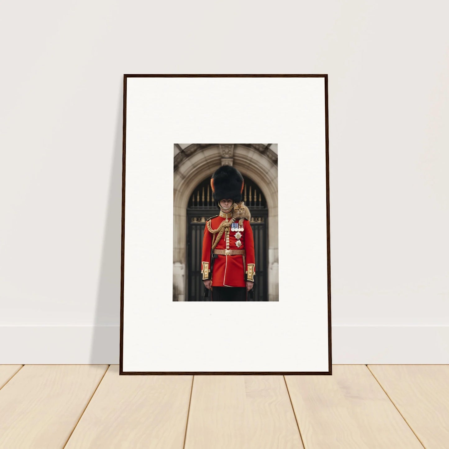 Framed wall art of a Queen’s Guard in Royal Red Reverie special edition art