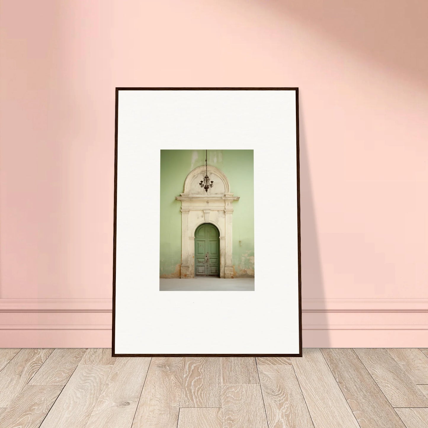 Framed photograph of an ornate green door in Thresholds Quiet Whisper special edition art™