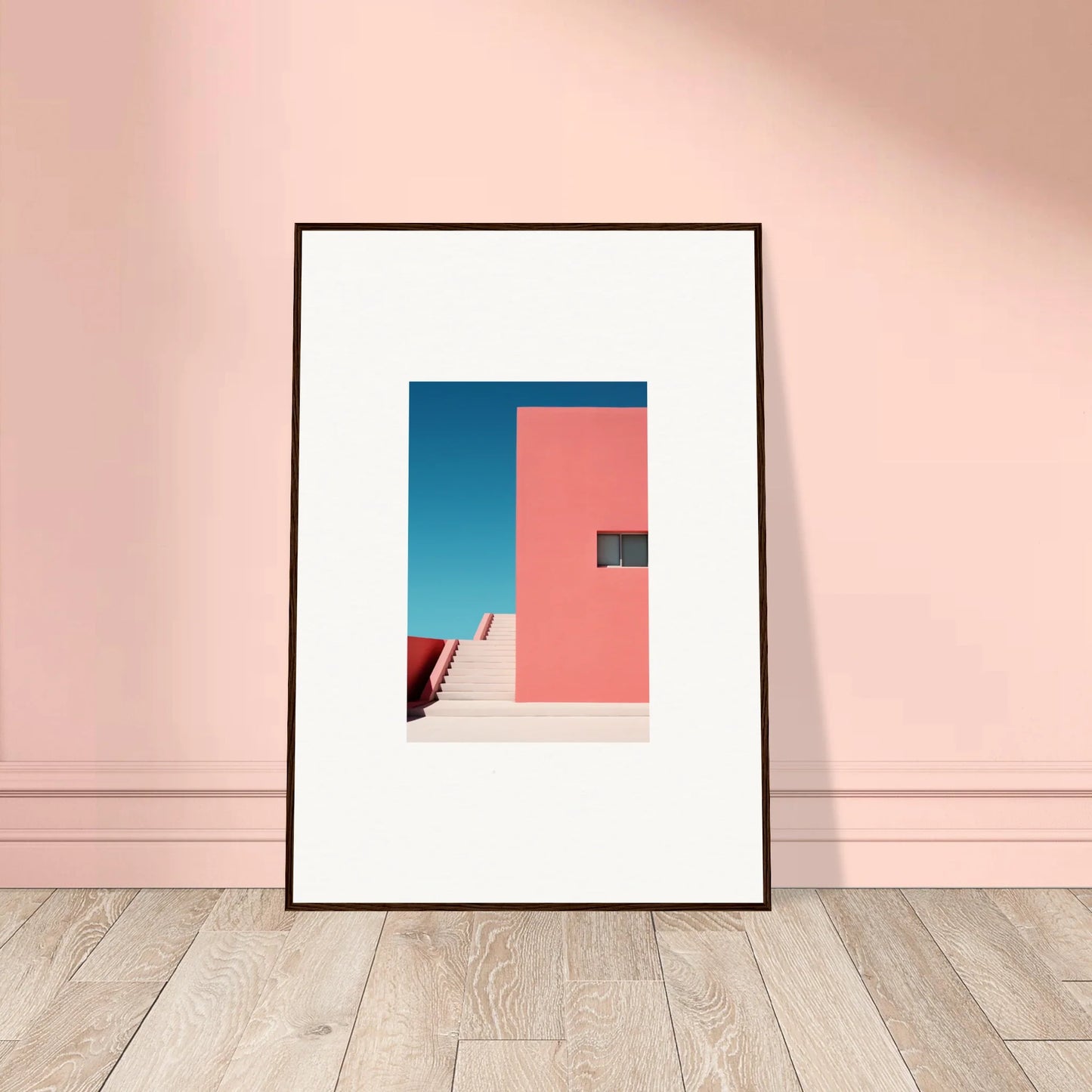 Framed wall art of a pink wall and blue sky from Cerulean Dream Ickles collection