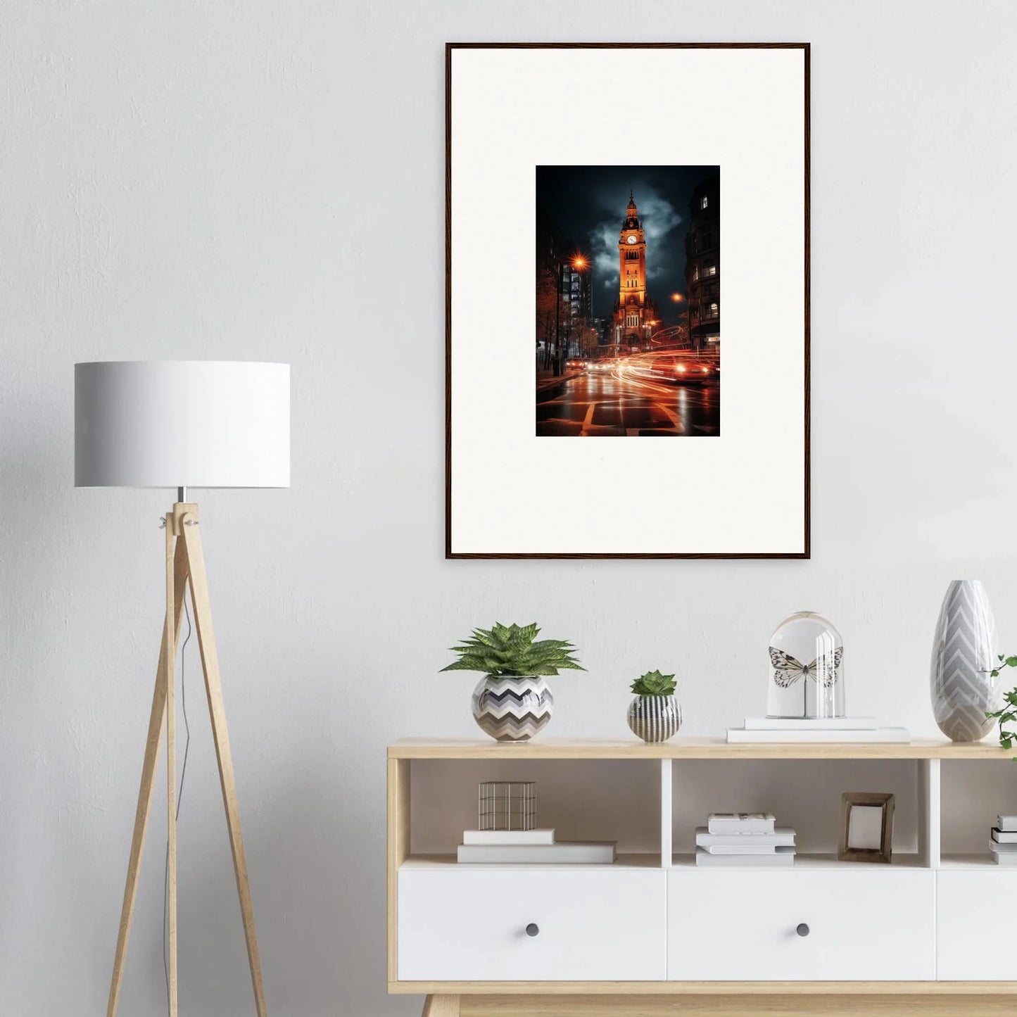 Framed photo of Venomous Clocklight Nrtabbat showcasing a vibrant city at night