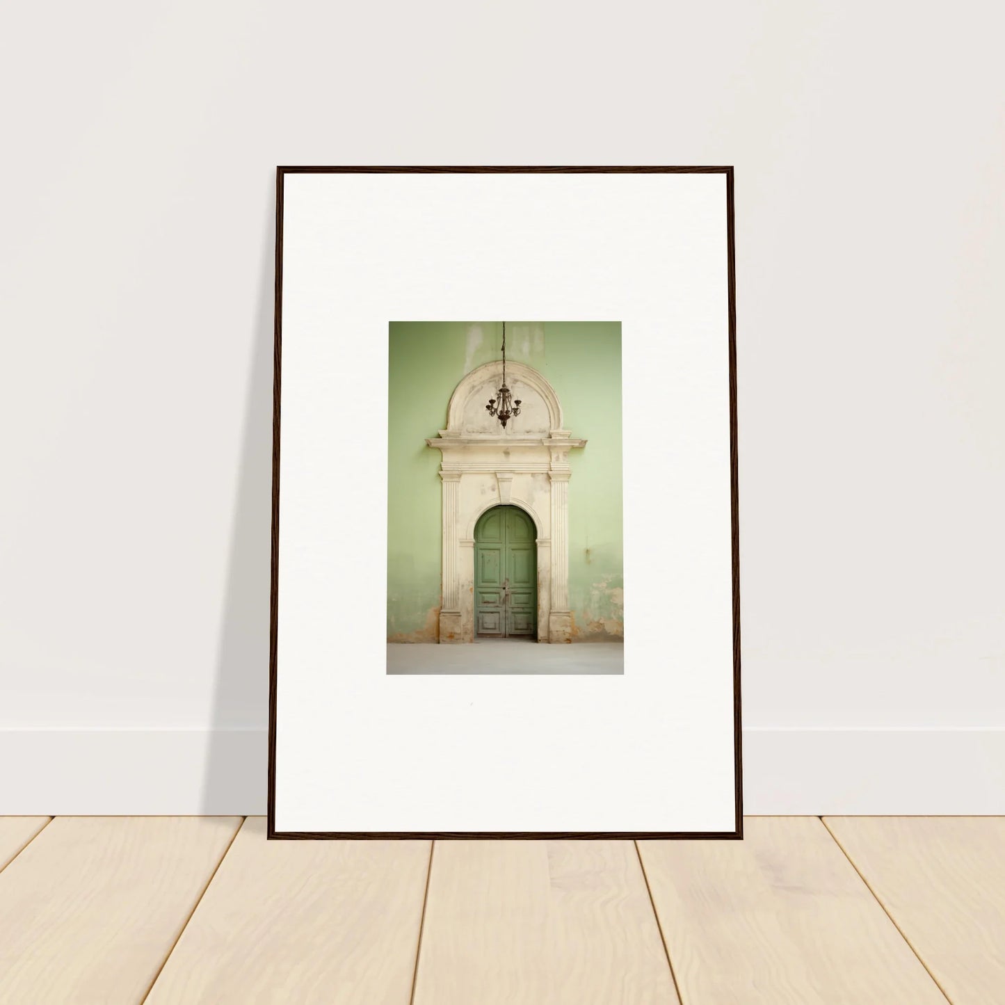 Framed ornate green doorway photo from Thresholds Quiet Whisper special edition art™