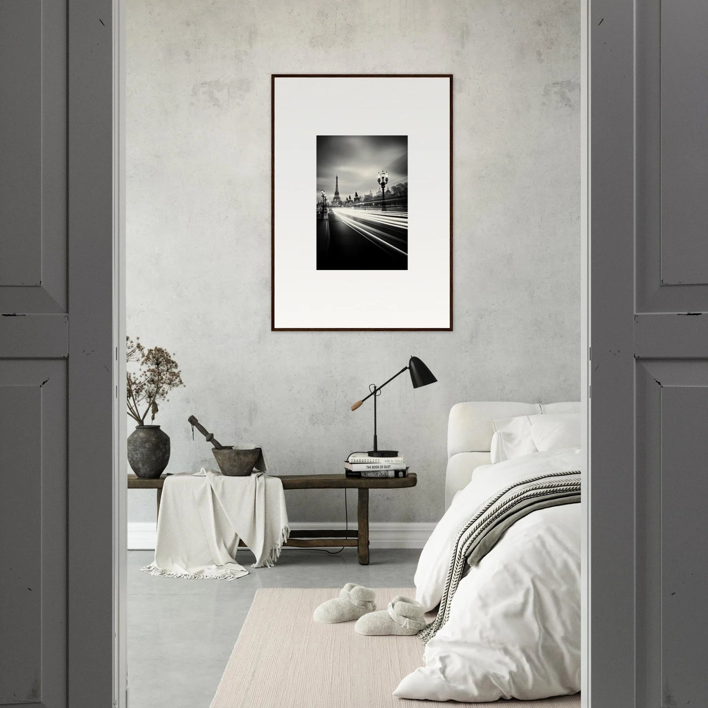 Monochromatic framed wall art on gray wall from the special edition art collection