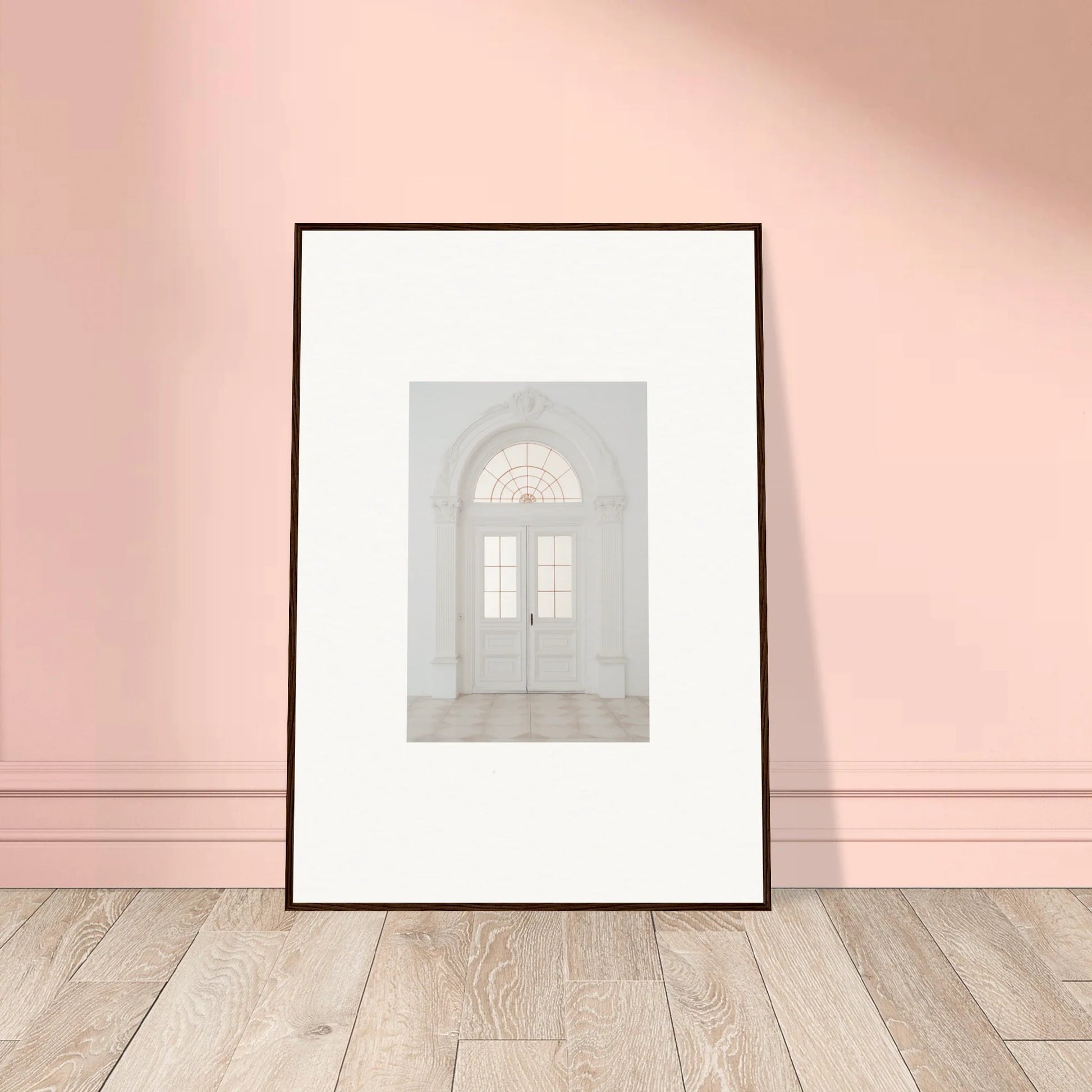 Framed wall art of an arched window in the Portal Poise Unveiled special edition art™