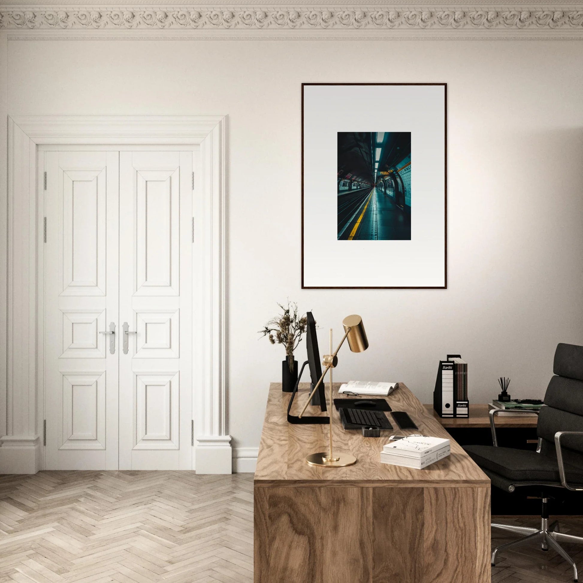 Wooden desk with vintage typewriter and accessories from Portal Echo Anatomy special edition art™