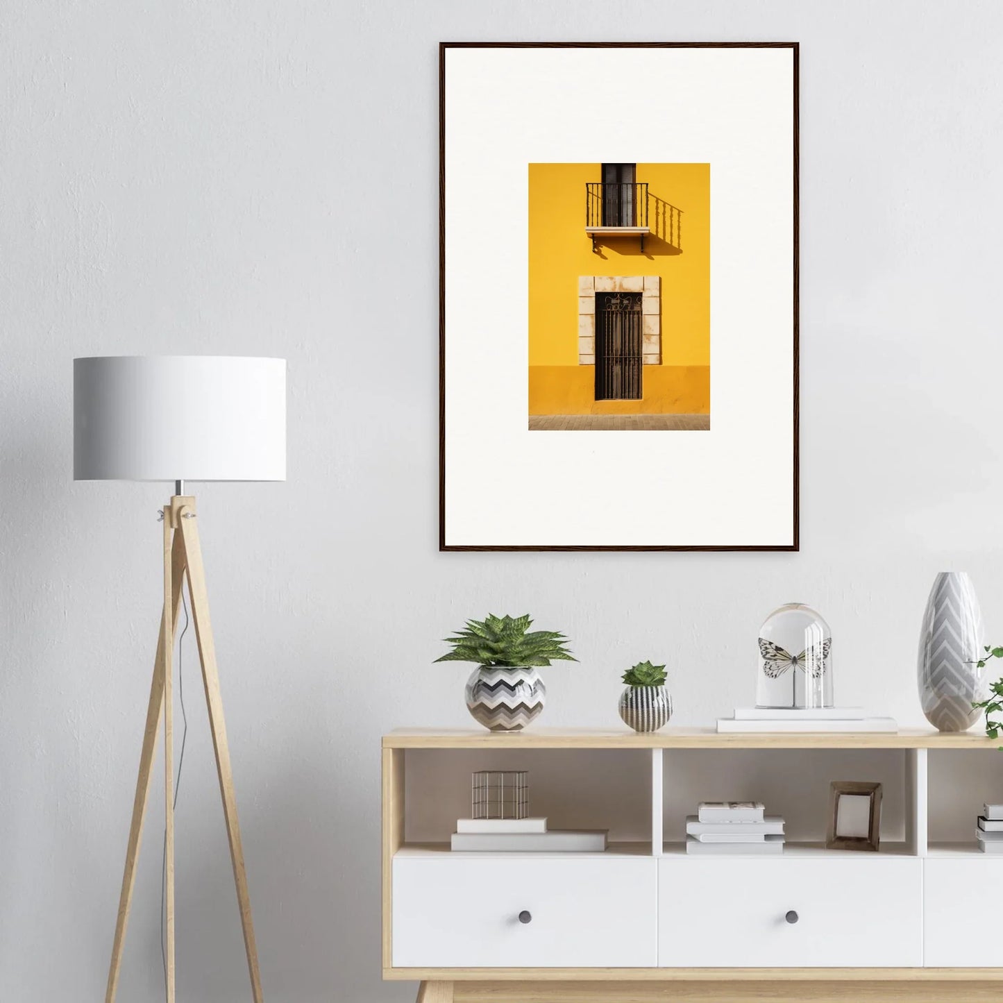 Framed photo of a yellow building facade for Sun Custard Symphonies special edition art™